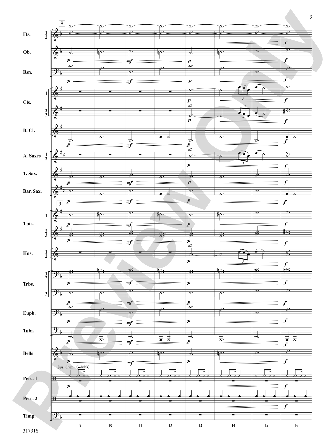 Bell Carol a la Big Band: Concert Band Conductor Score & Parts