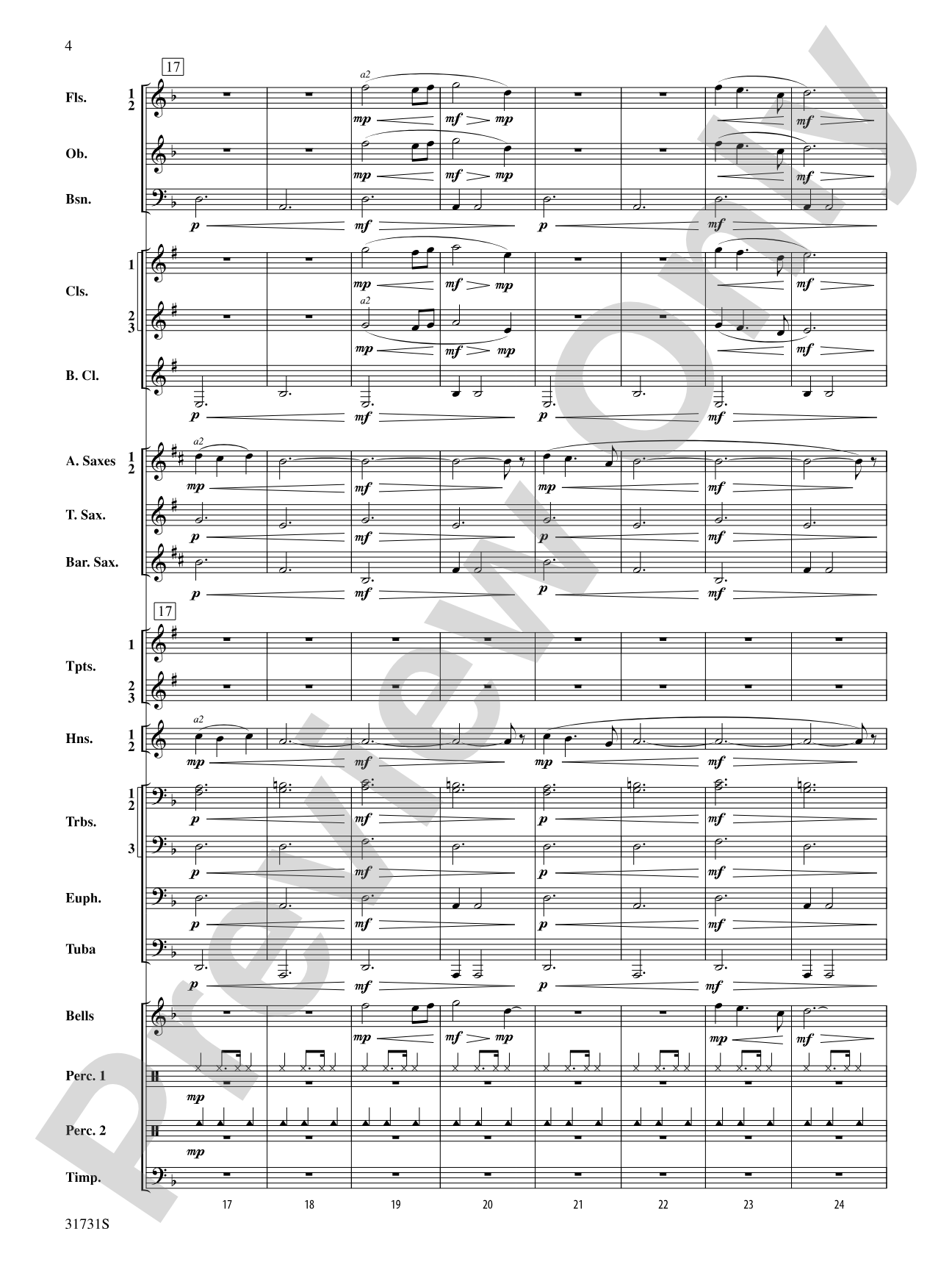 Bell Carol a la Big Band: Concert Band Conductor Score & Parts