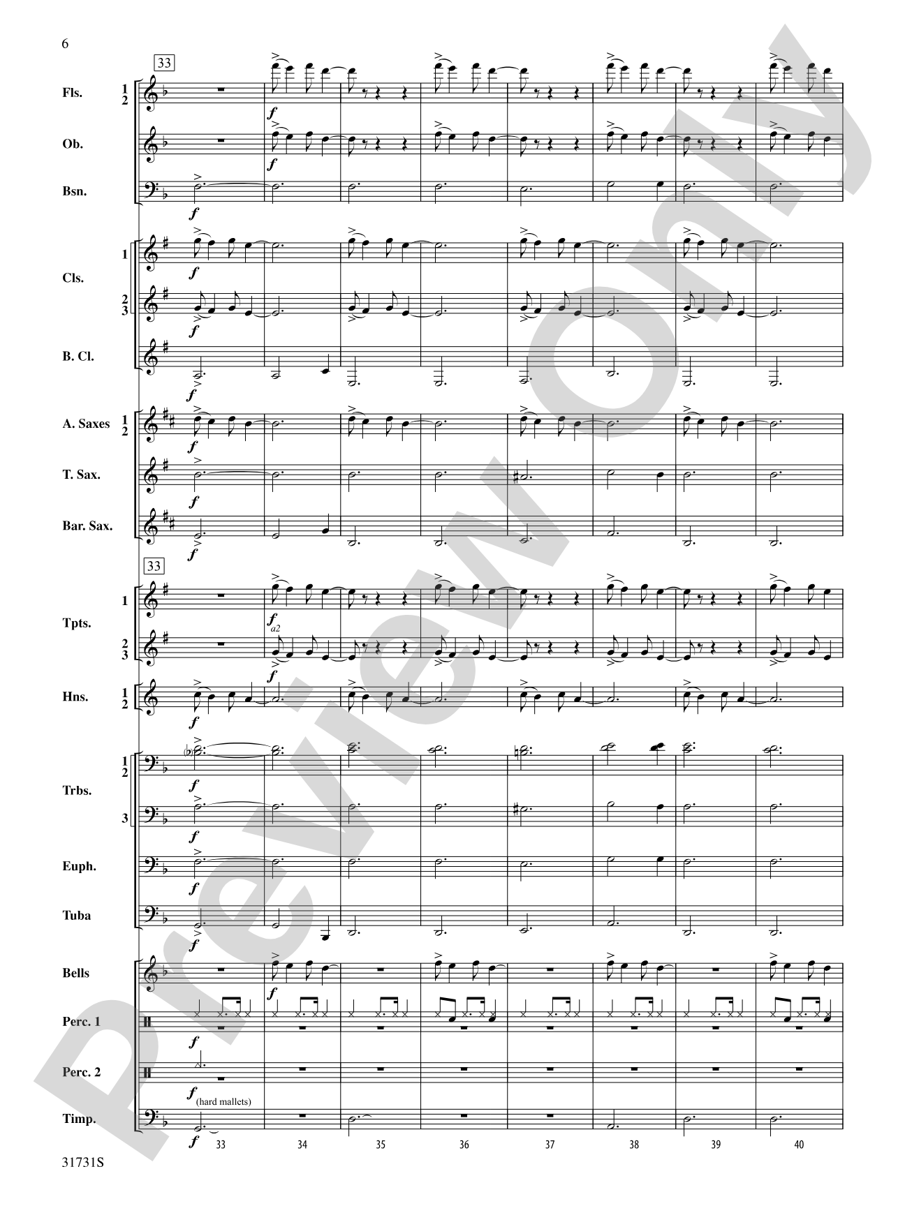Bell Carol a la Big Band: Concert Band Conductor Score & Parts