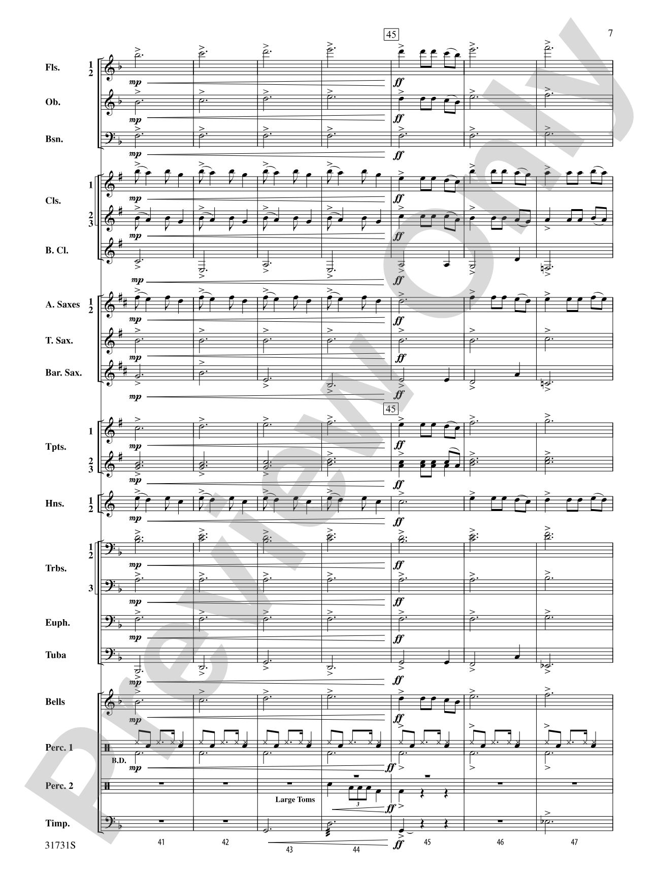Bell Carol a la Big Band: Concert Band Conductor Score & Parts