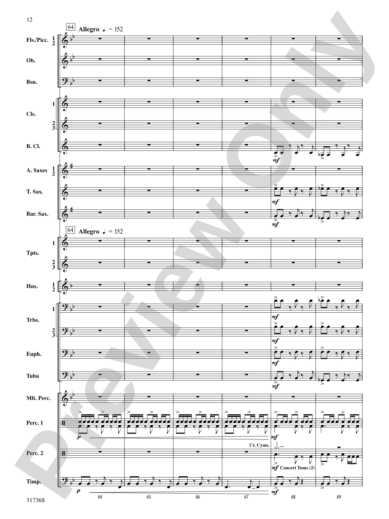 Aquia Hills: Concert Band Conductor Score & Parts