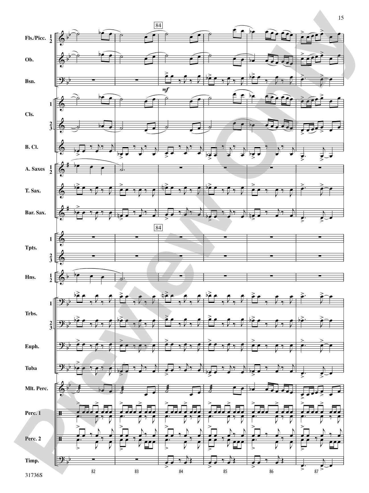 Aquia Hills: Concert Band Conductor Score & Parts
