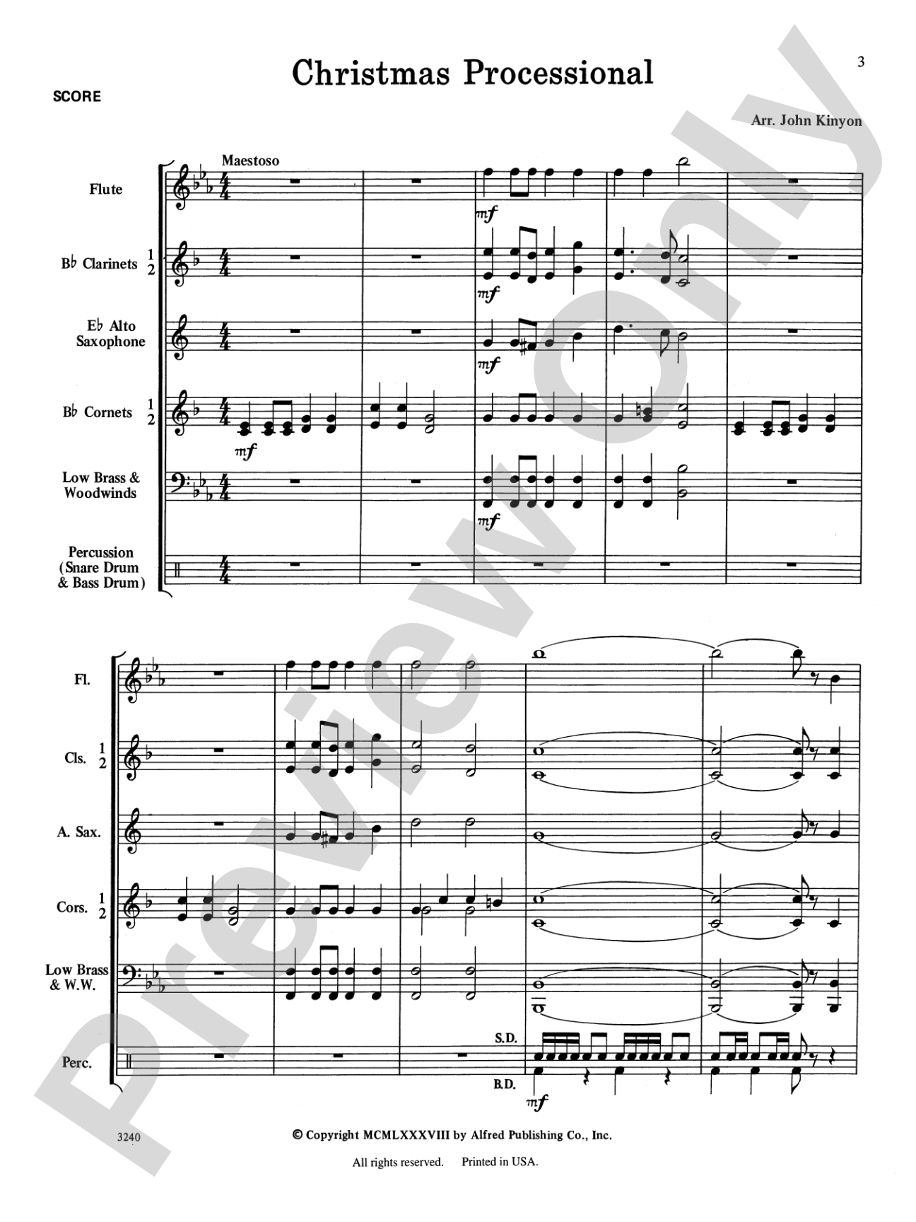 Christmas Processional: Concert Band Conductor Score & Parts
