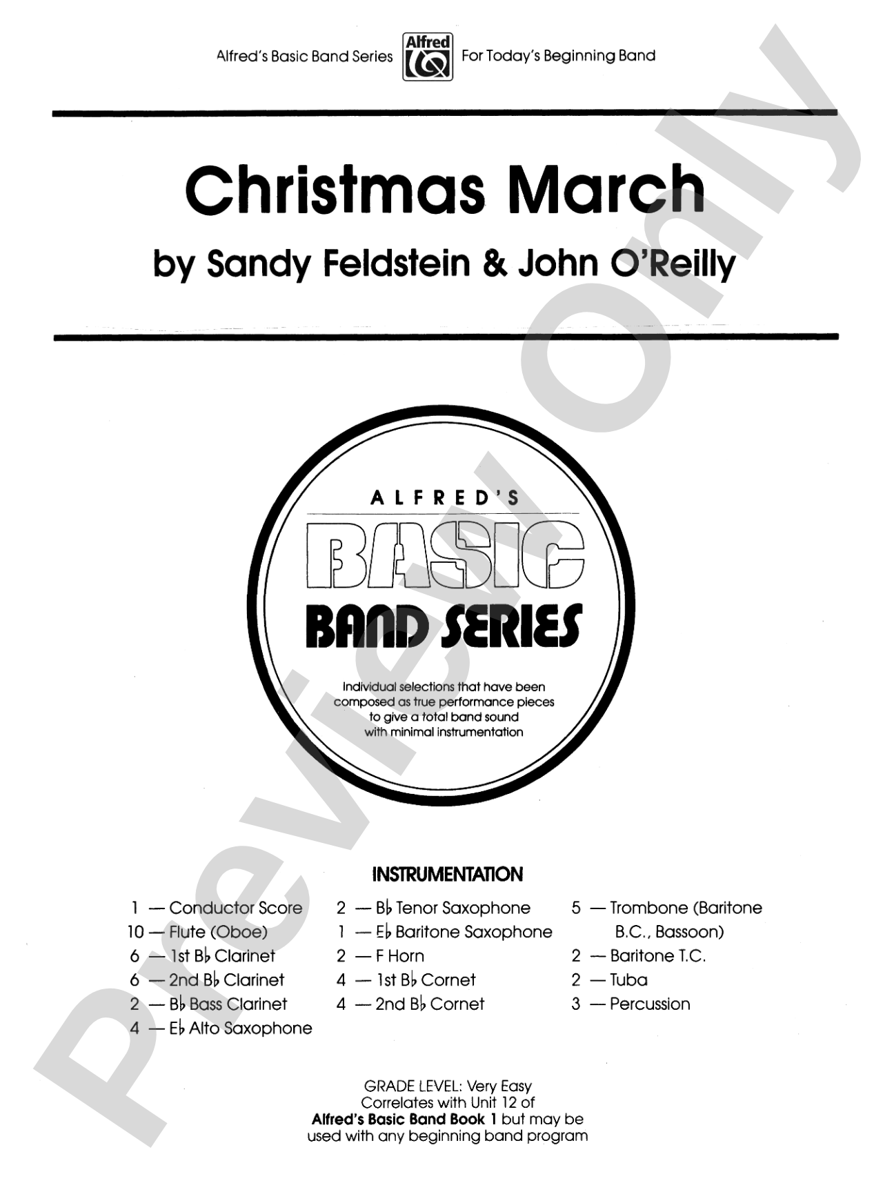 Christmas March: Concert Band Conductor Score & Parts