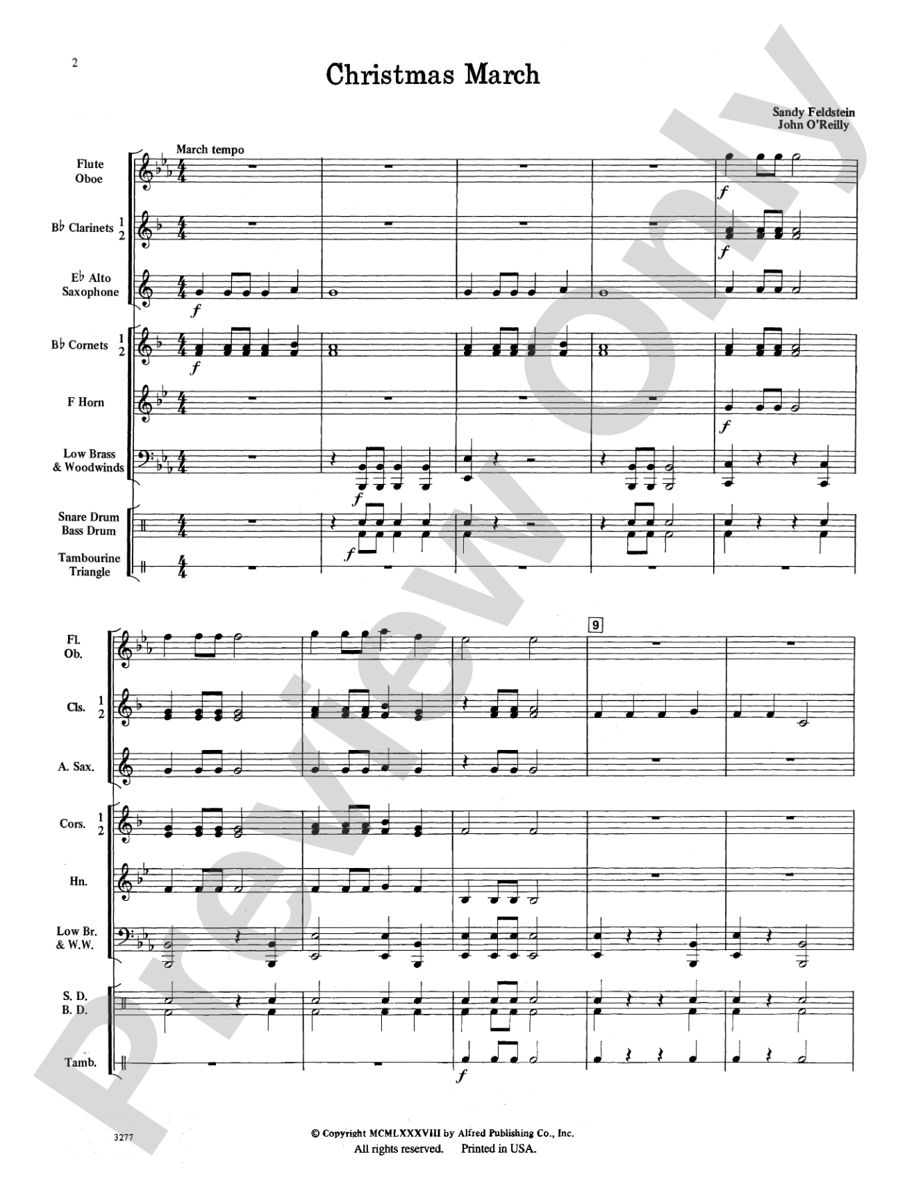 Christmas March: Concert Band Conductor Score & Parts