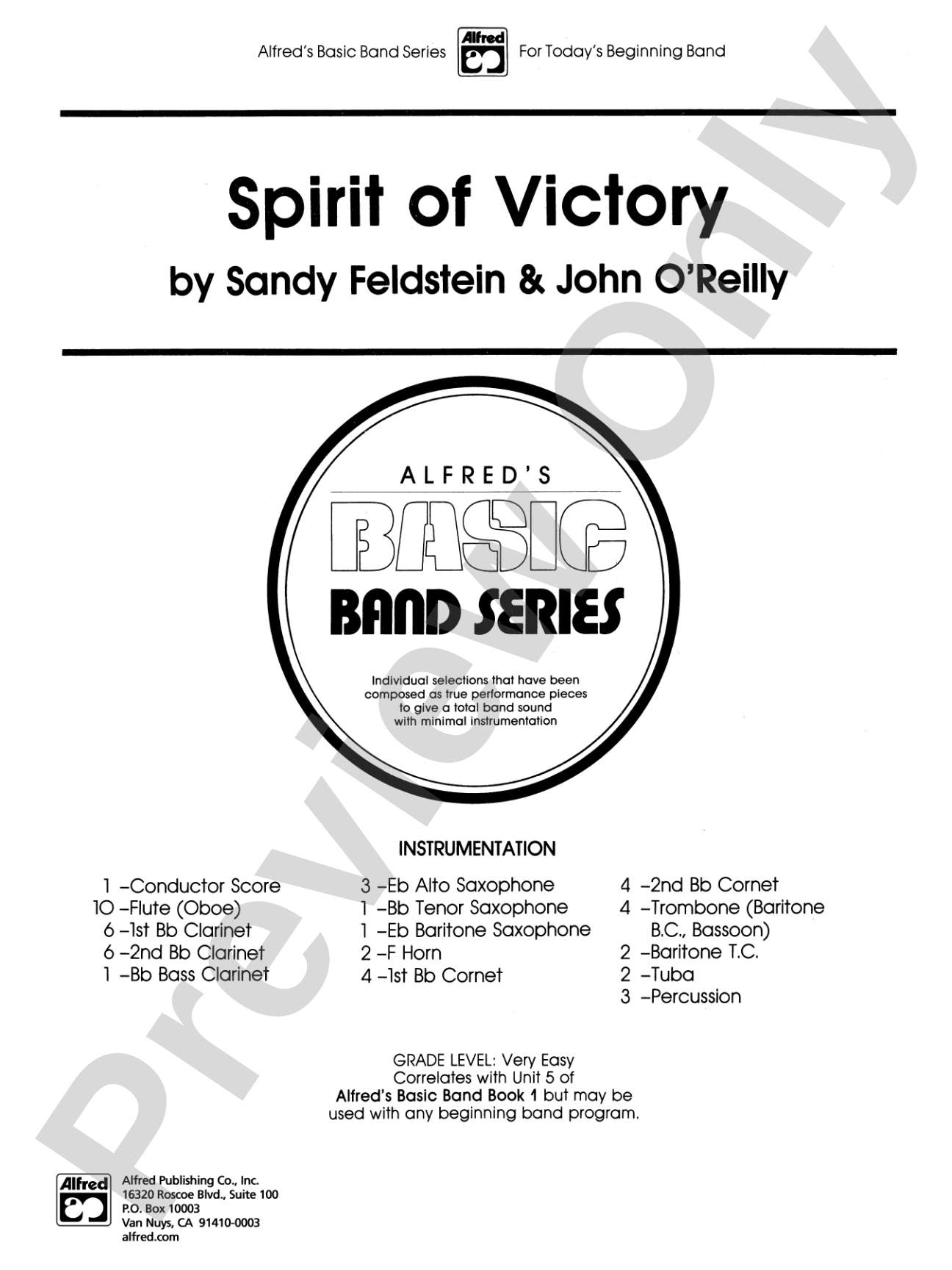 Spirit of Victory: Concert Band Conductor Score & Parts