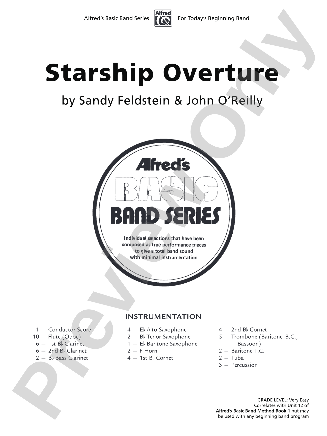 Starship Overture: Concert Band Conductor Score & Parts