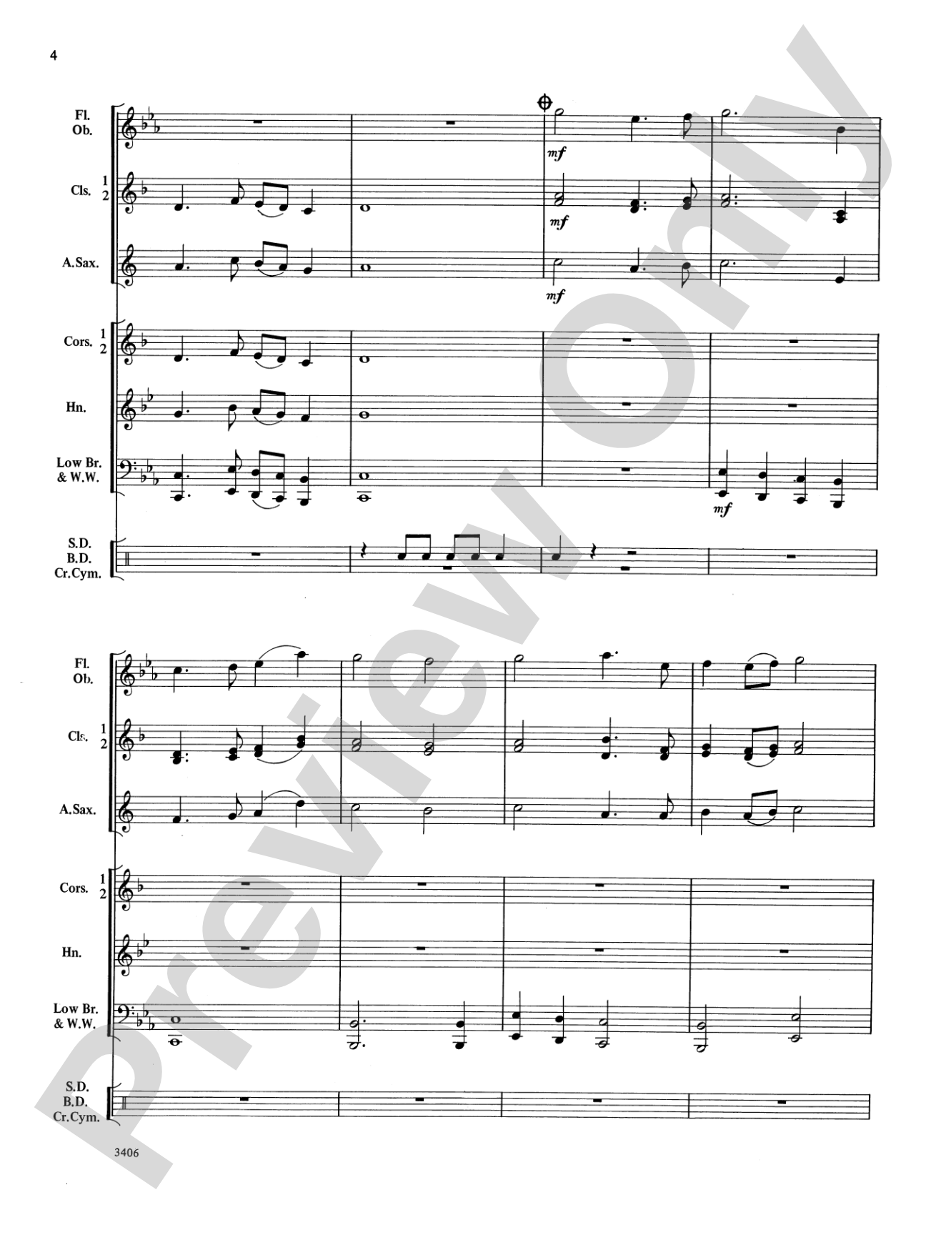 Echo Lake Overture: Concert Band Conductor Score & Parts