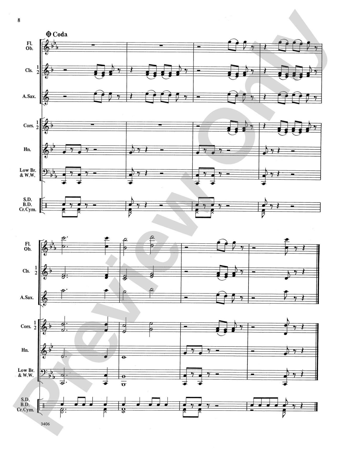 Echo Lake Overture: Concert Band Conductor Score & Parts