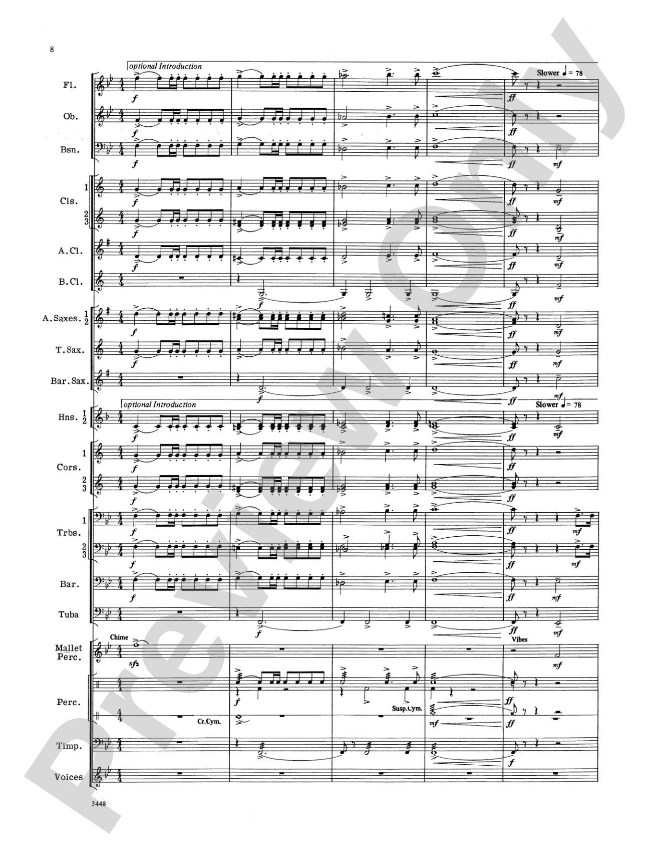 America, the Beautiful (with optional SA/SAB chorus): Concert Band Conductor Score & Parts