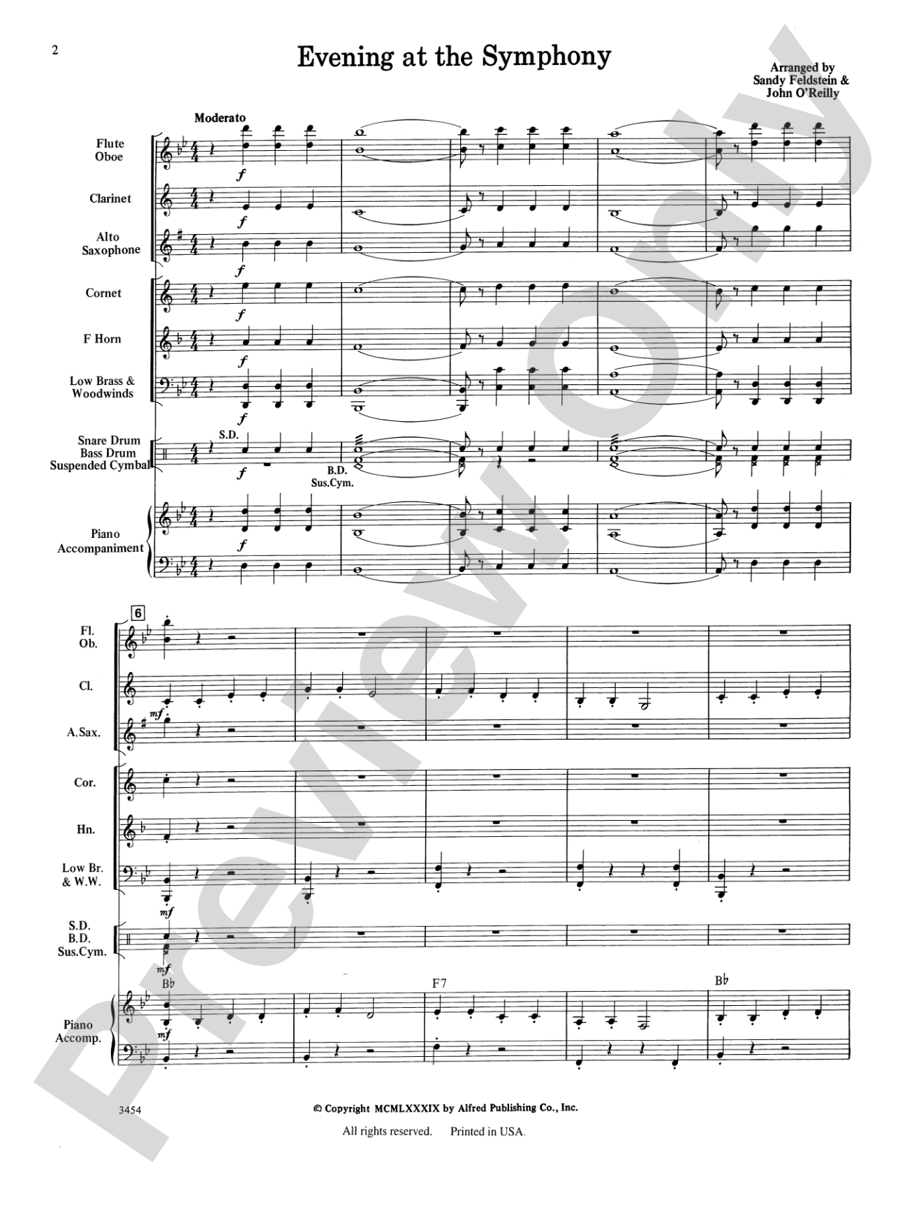 Evening at the Symphony: Concert Band Conductor Score & Parts