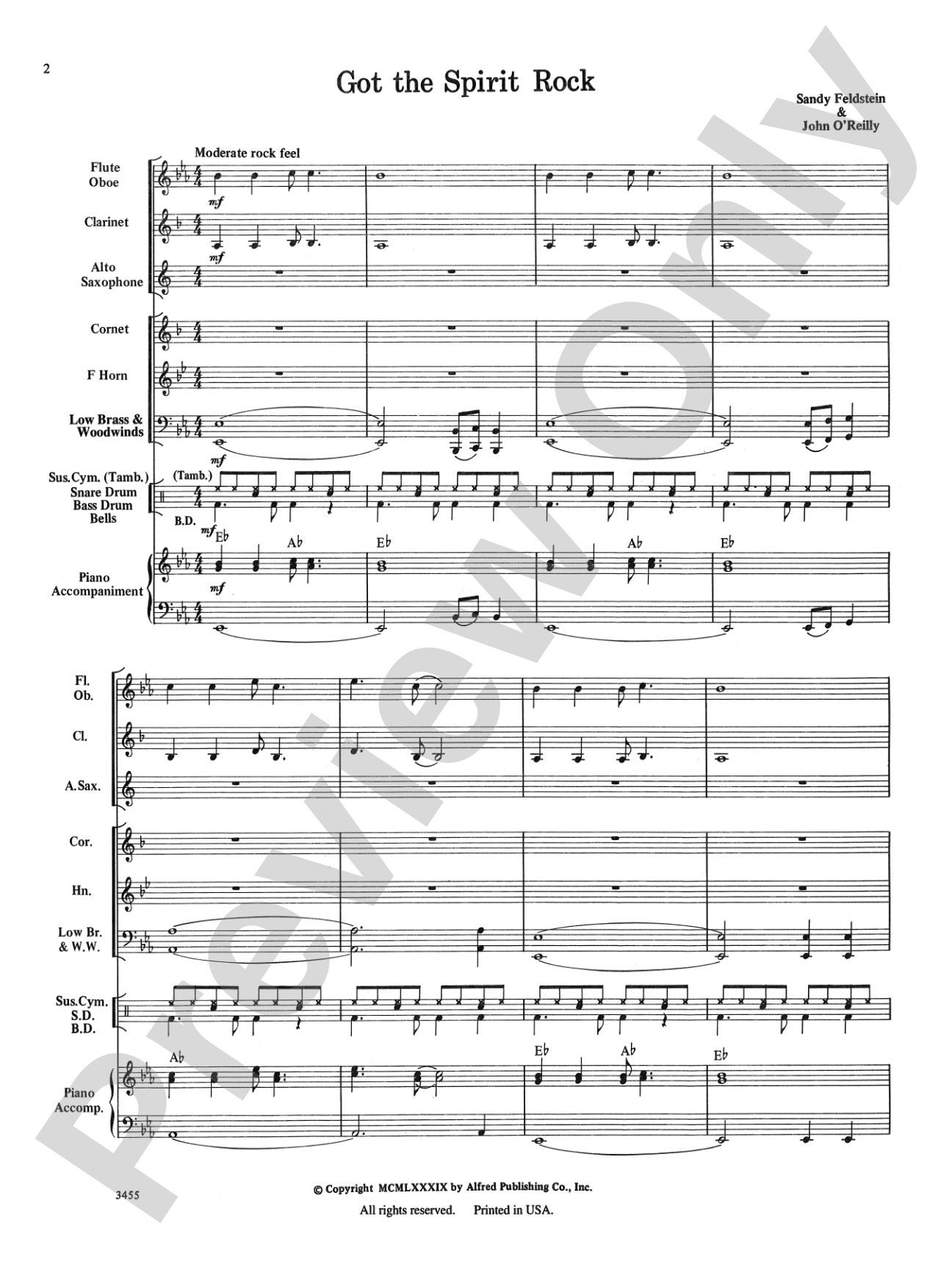 Got the Spirit Rock: Concert Band Conductor Score & Parts