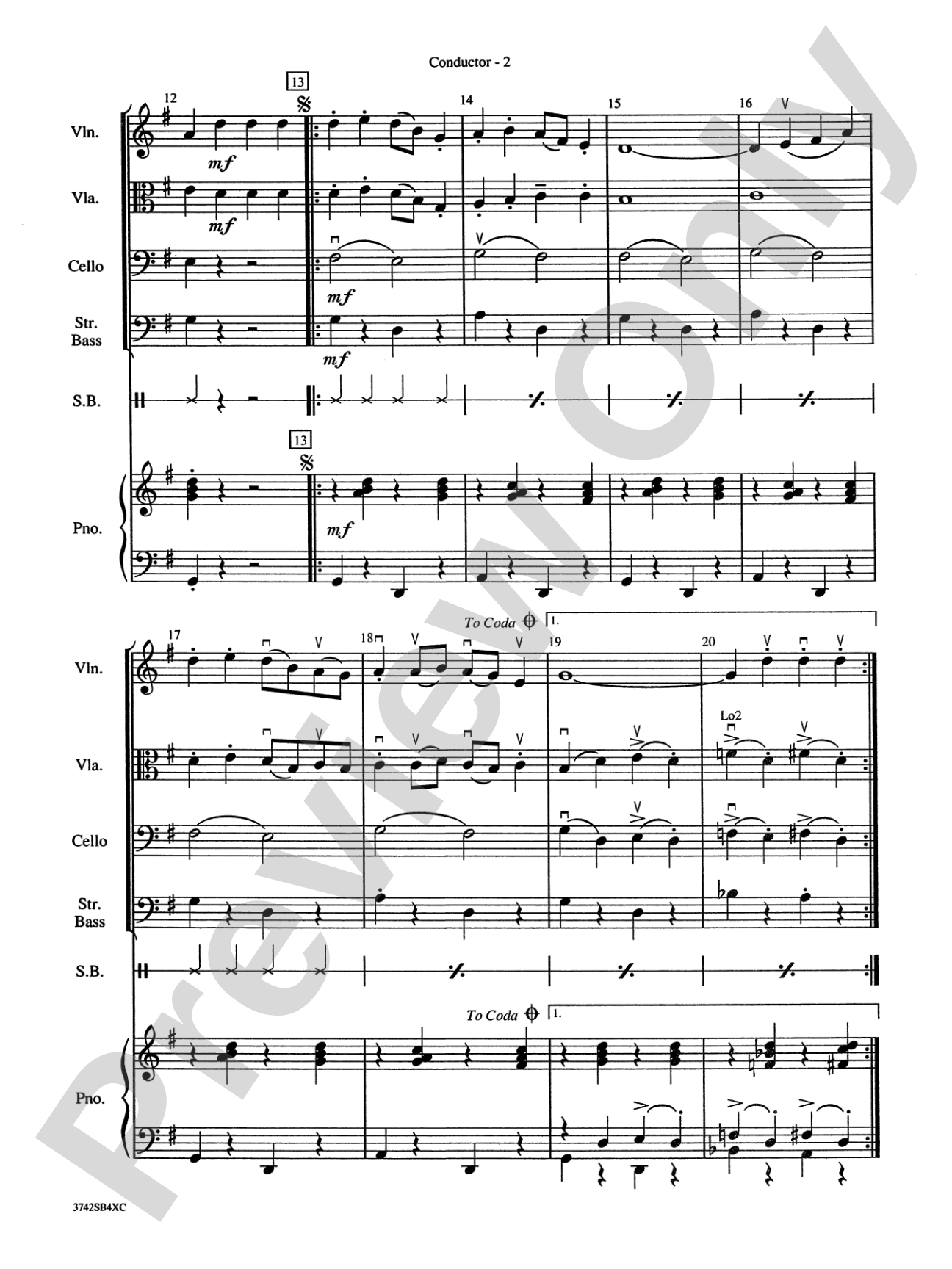 Sleigh Ride: String Orchestra Conductor Score & Parts