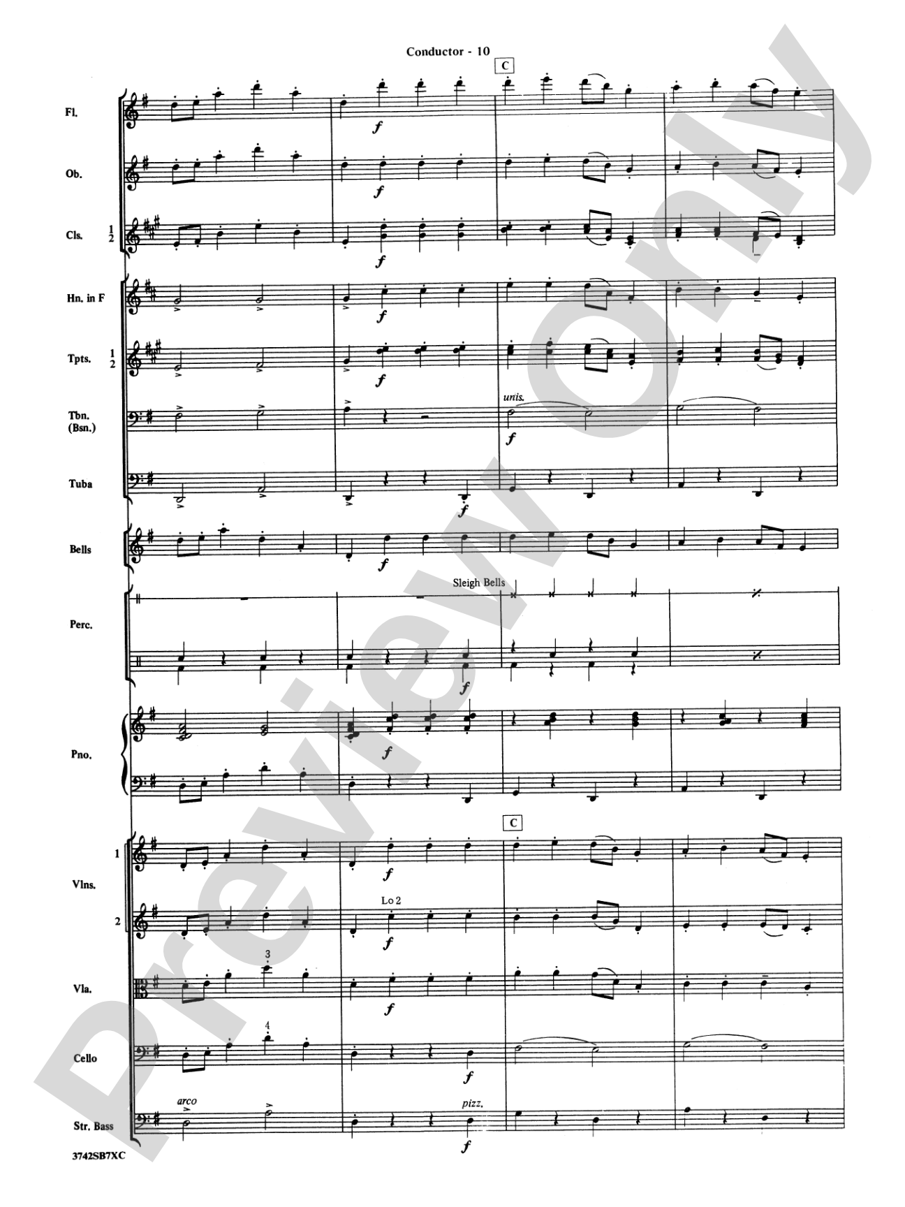 Sleigh Ride: Full Orchestra Conductor Score & Parts