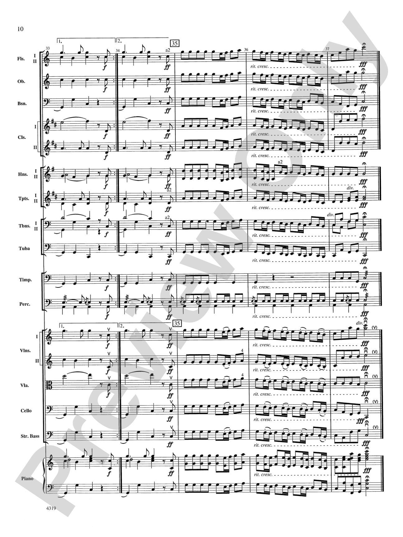 March from "Psalm 19": Full Orchestra Conductor Score & Parts