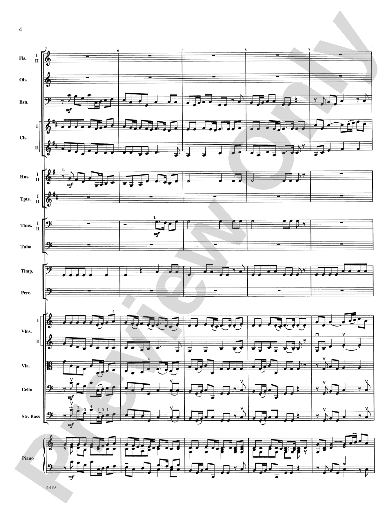 March from "Psalm 19": Full Orchestra Conductor Score & Parts