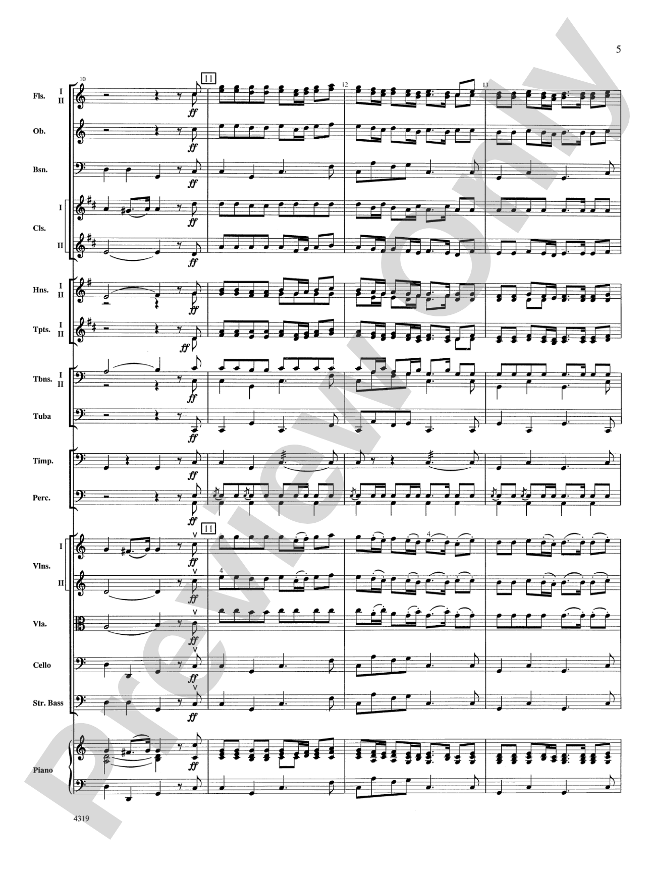 March from "Psalm 19": Full Orchestra Conductor Score & Parts