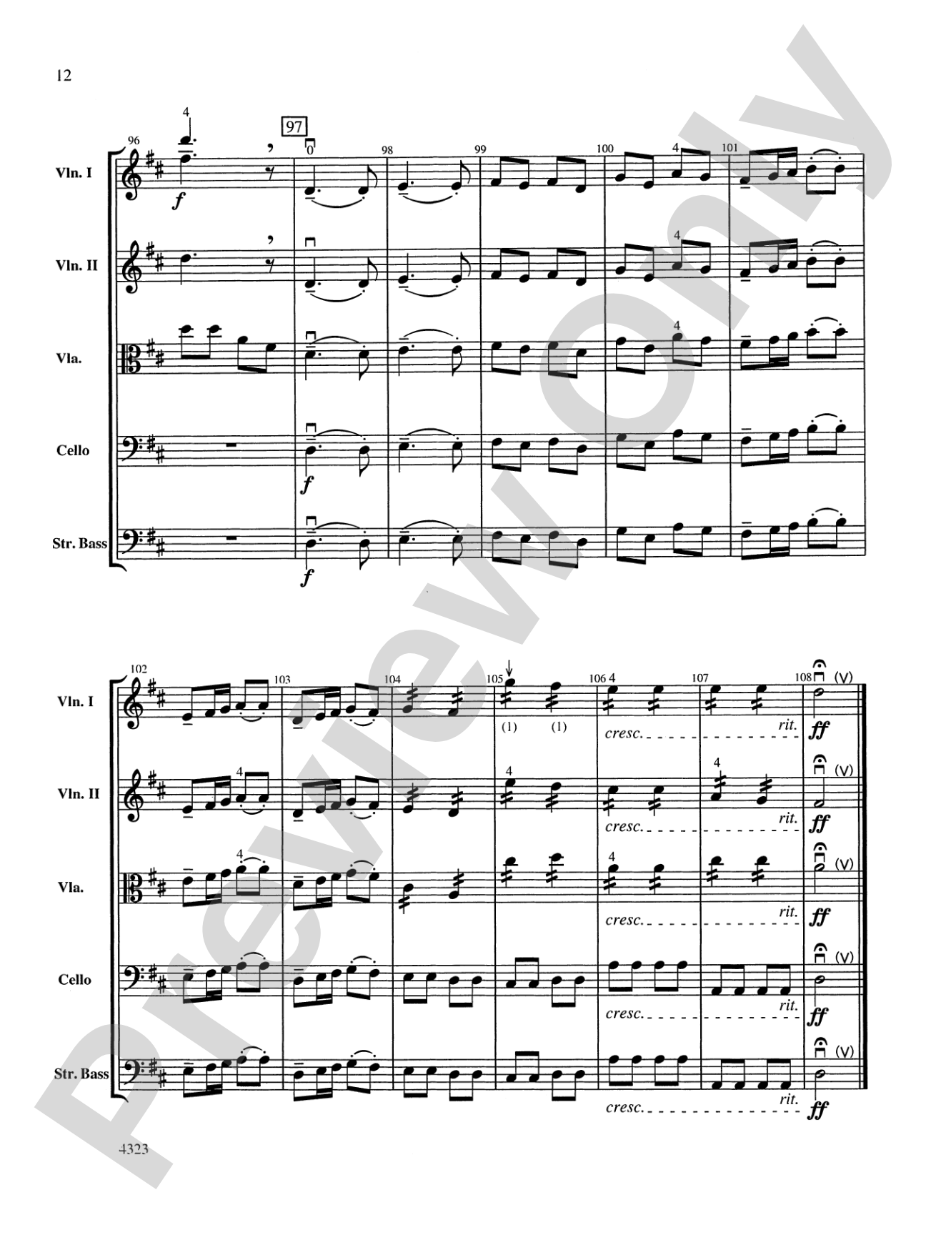 English Fugue: String Orchestra Conductor Score & Parts