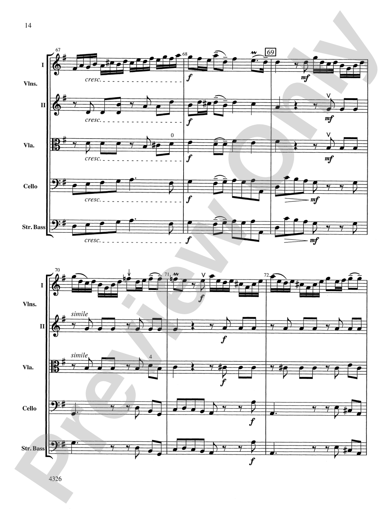 Fiocco Allegro: String Orchestra Conductor Score & Parts