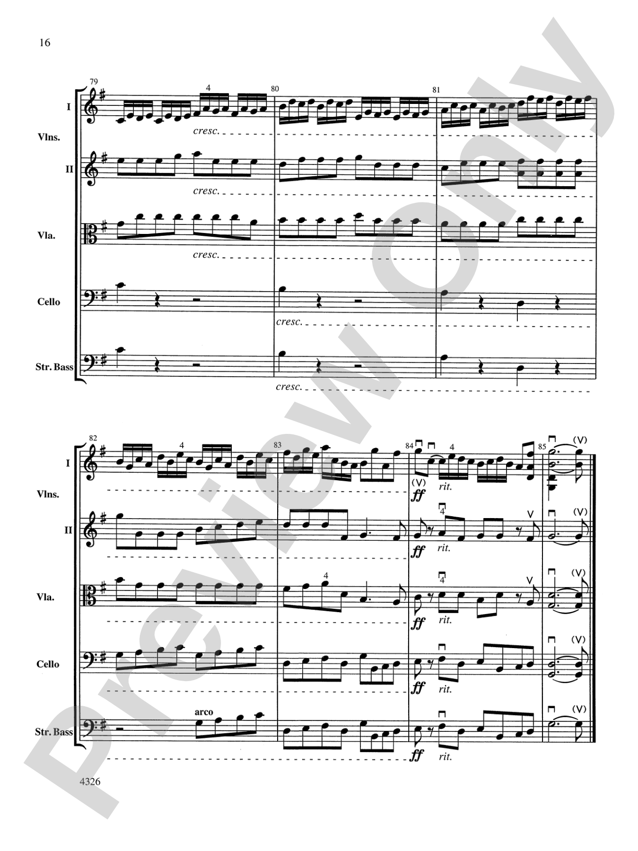 Fiocco Allegro: String Orchestra Conductor Score & Parts