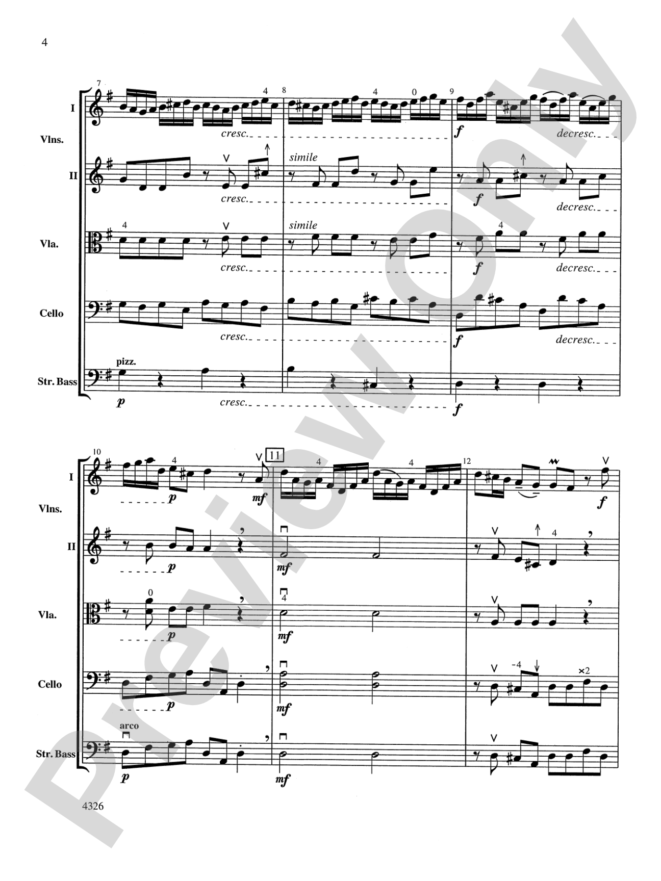 Fiocco Allegro: String Orchestra Conductor Score & Parts