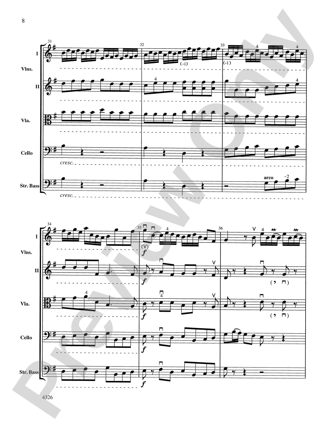 Fiocco Allegro: String Orchestra Conductor Score & Parts
