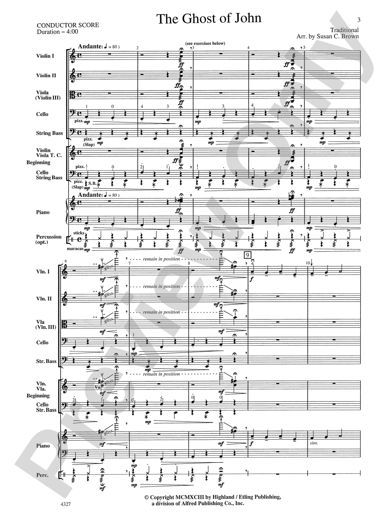 The Ghost of John: String Orchestra Conductor Score & Parts