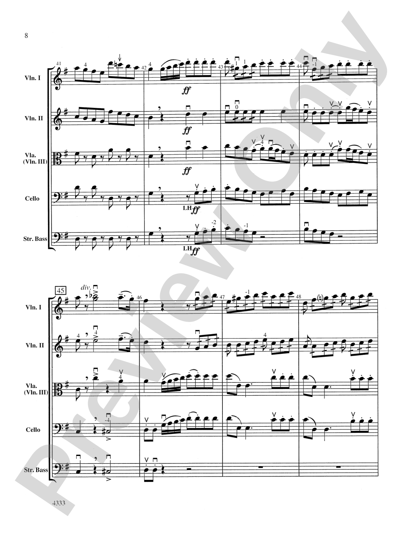 Overture from the Barber of Seville: String Orchestra Conductor Score & Parts