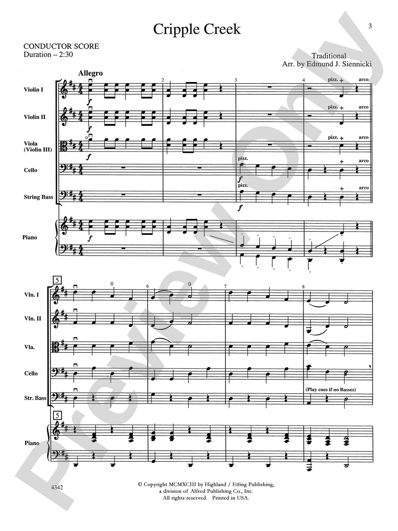 Cripple Creek: Score