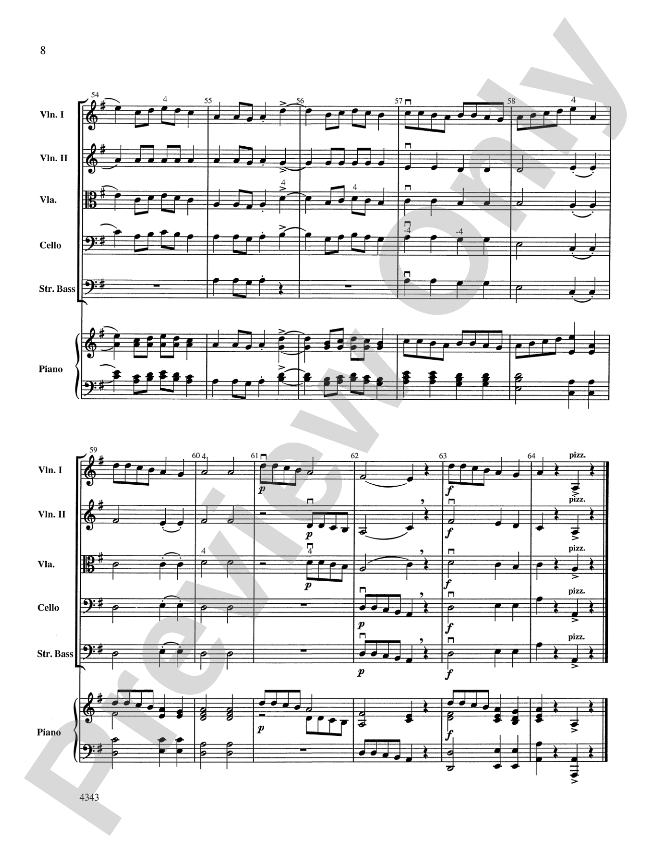 Dorian Variations: String Orchestra Conductor Score & Parts