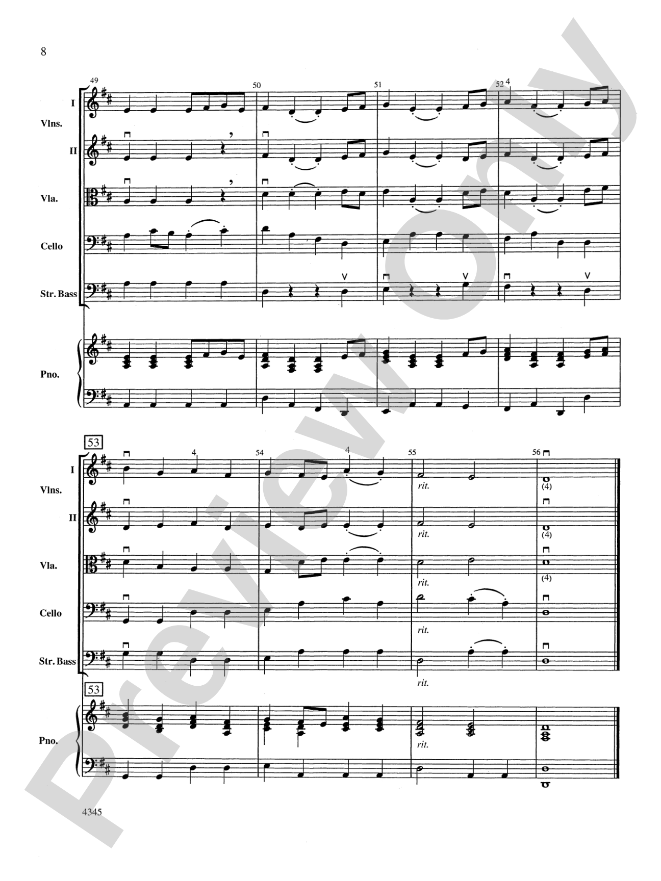 La Rejouissance from the "Royal Fireworks Music": String Orchestra Conductor Score & Parts