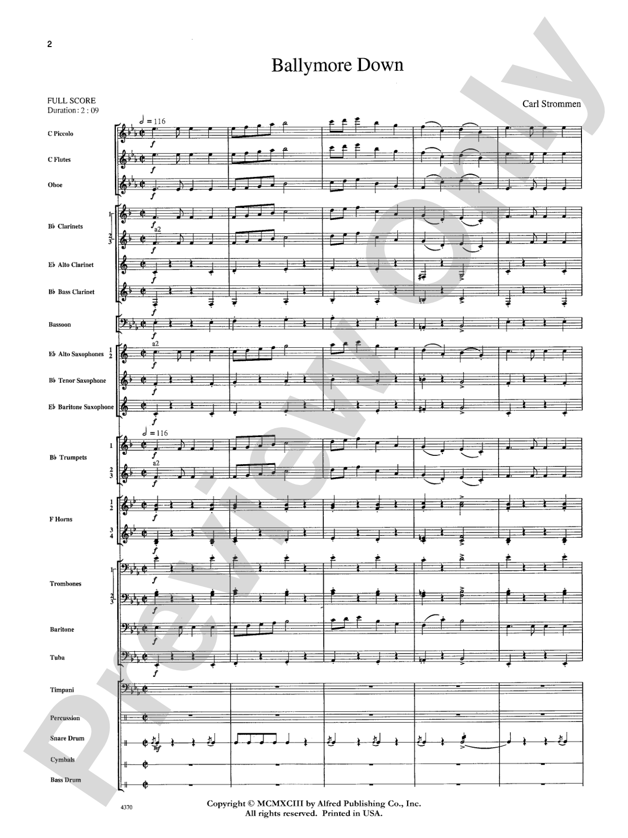 Ballymore Down: Concert Band Conductor Score & Parts