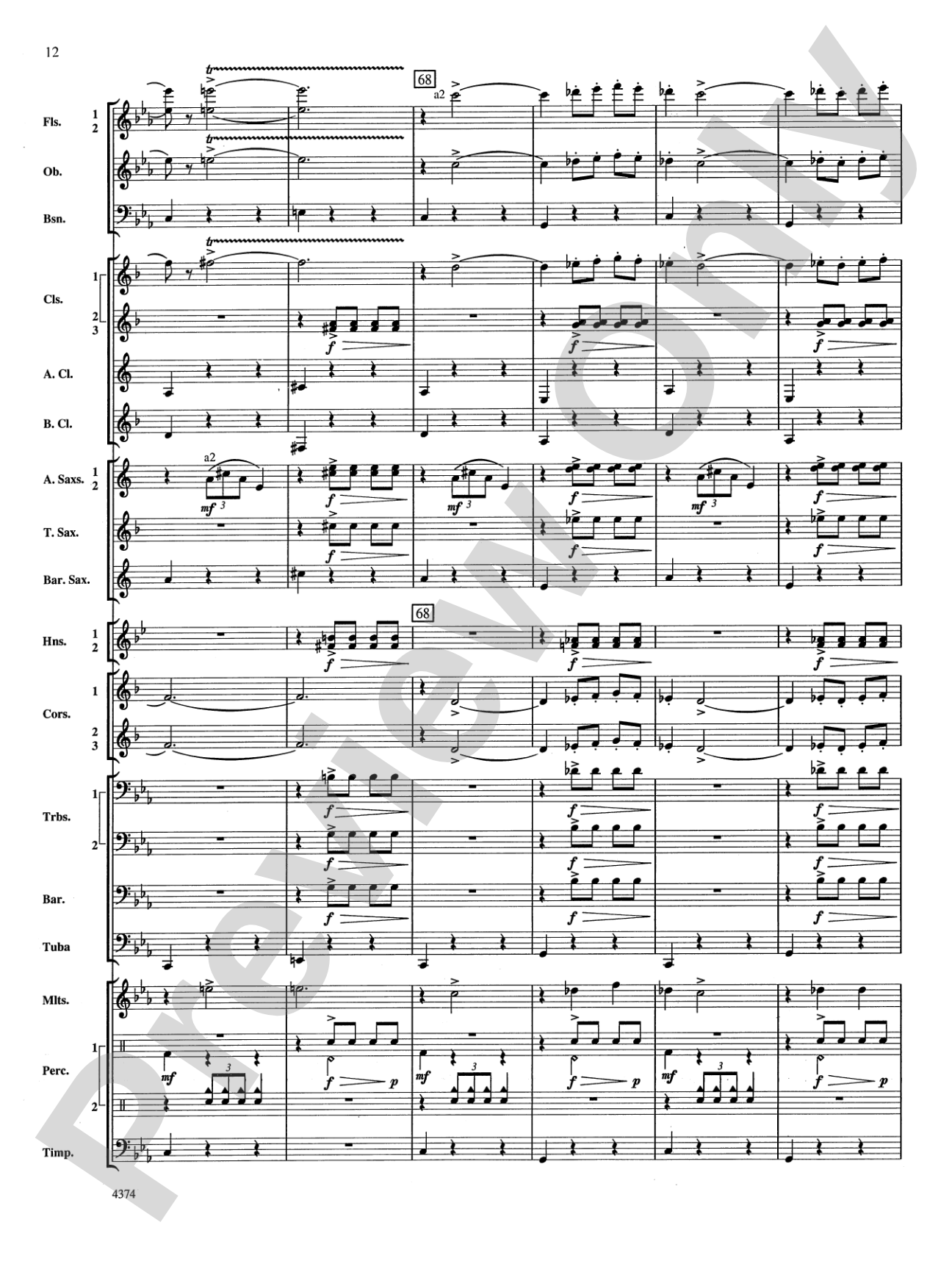 Capriccio Espagnol: Concert Band Conductor Score & Parts