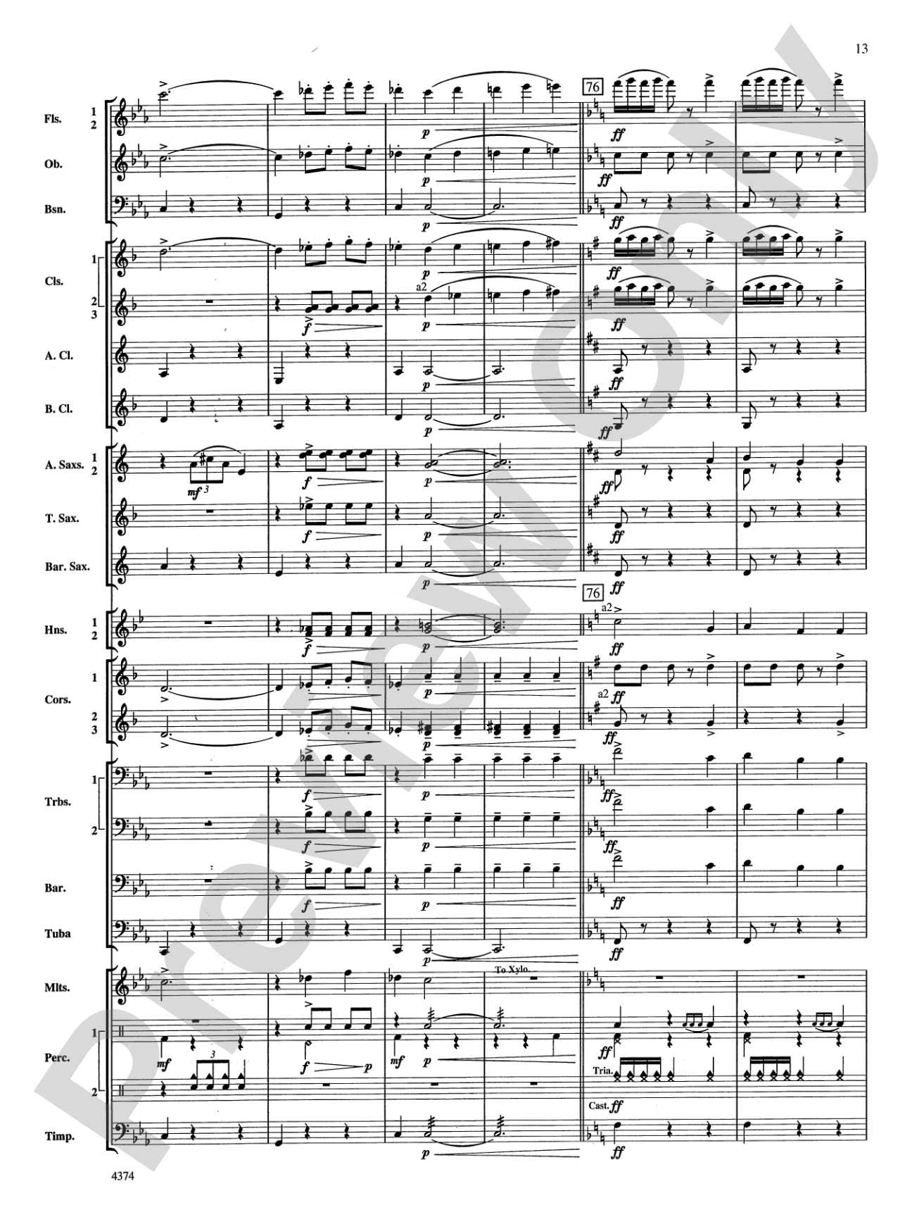 Capriccio Espagnol: Concert Band Conductor Score & Parts