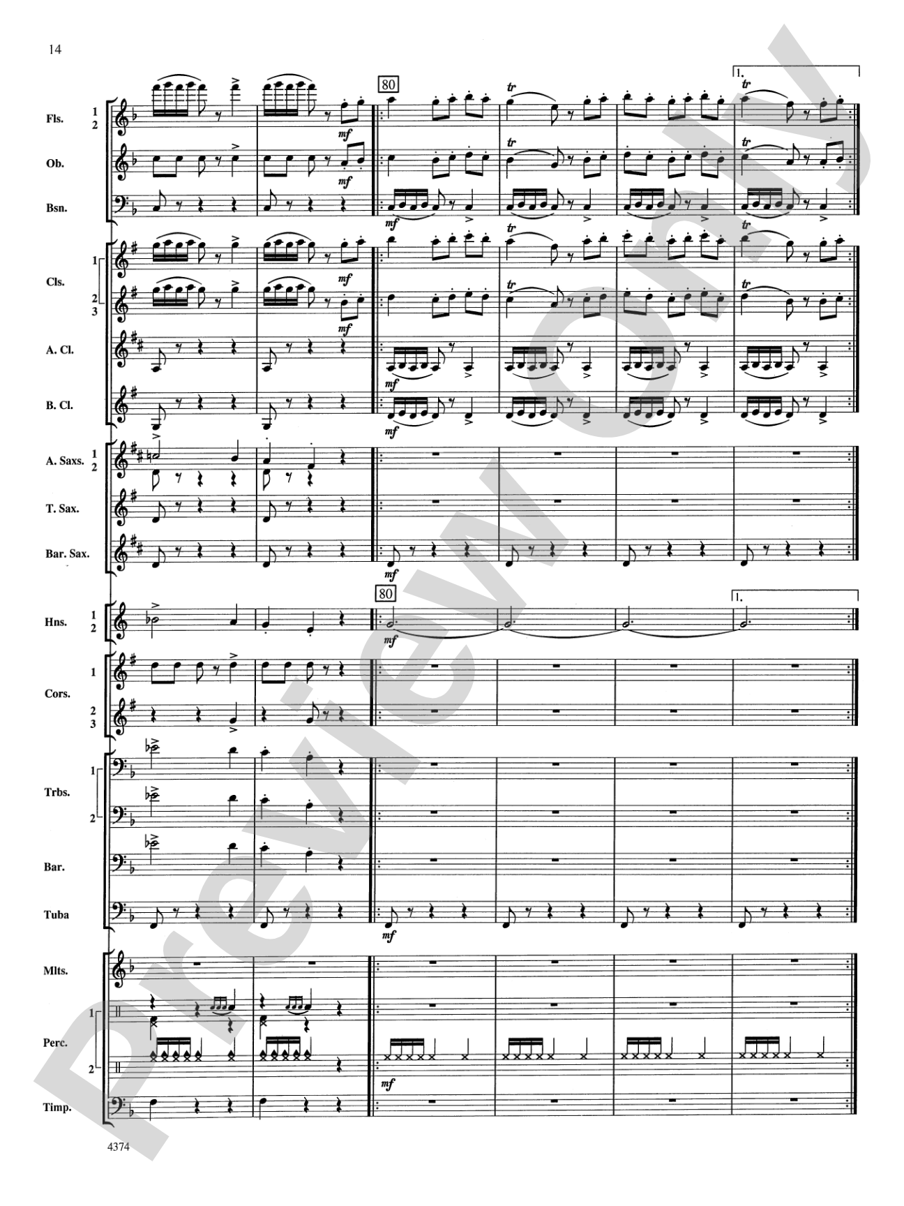 Capriccio Espagnol: Concert Band Conductor Score & Parts