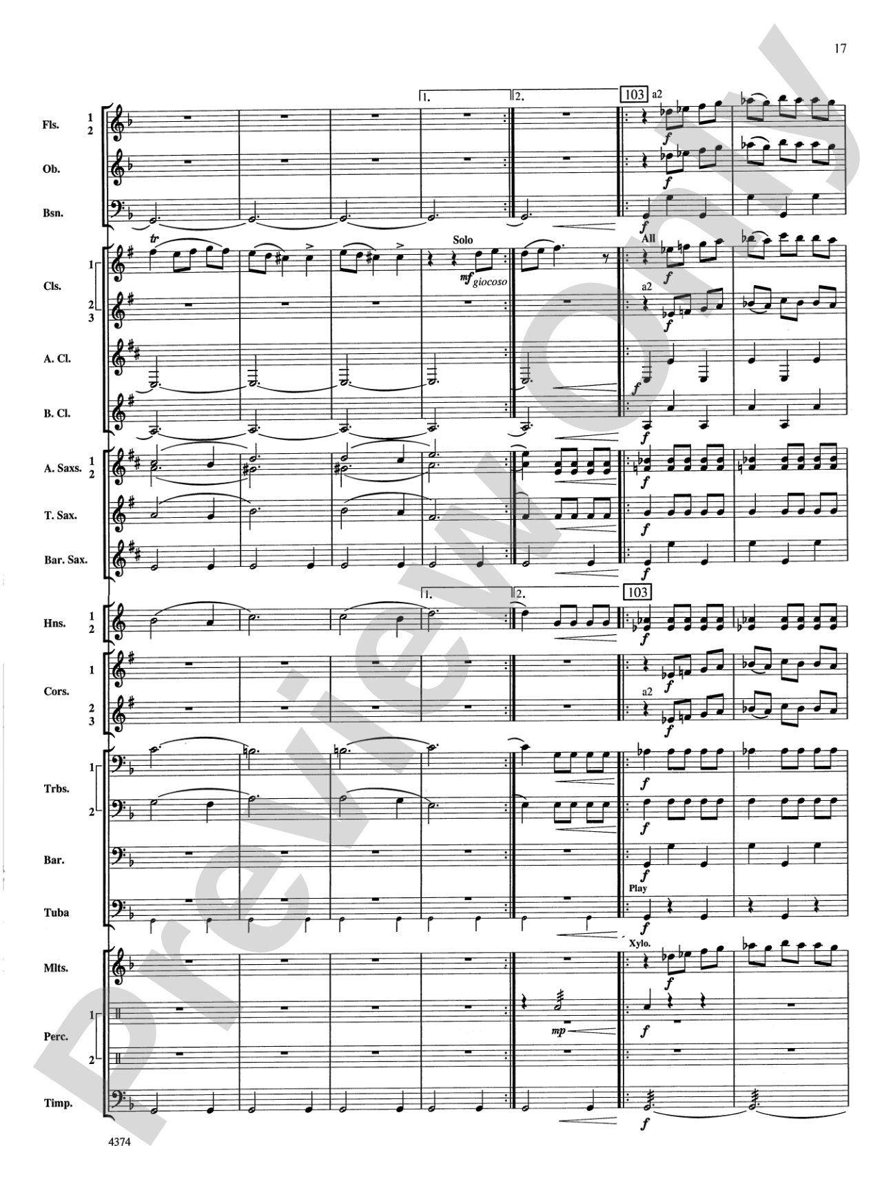 Capriccio Espagnol: Concert Band Conductor Score & Parts