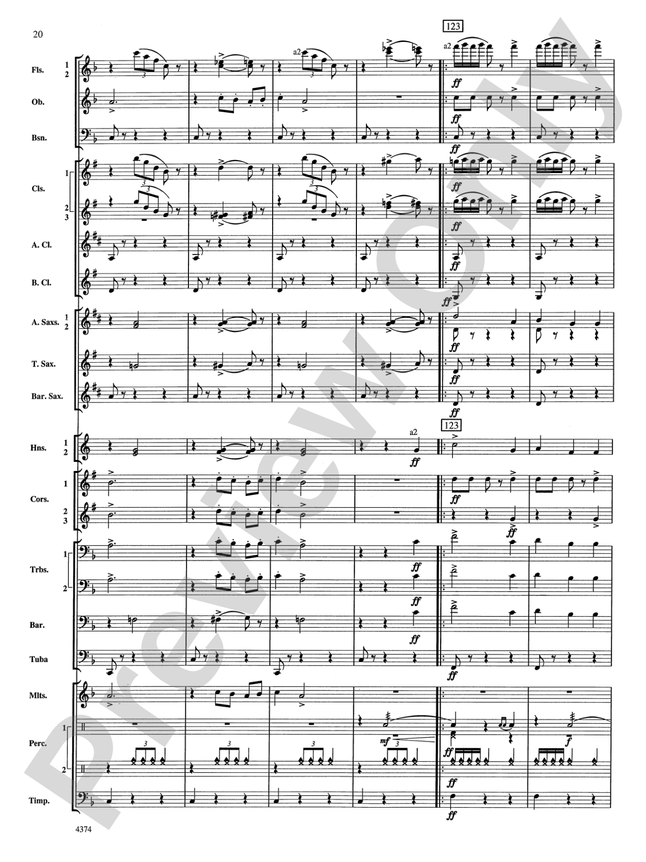 Capriccio Espagnol: Concert Band Conductor Score & Parts