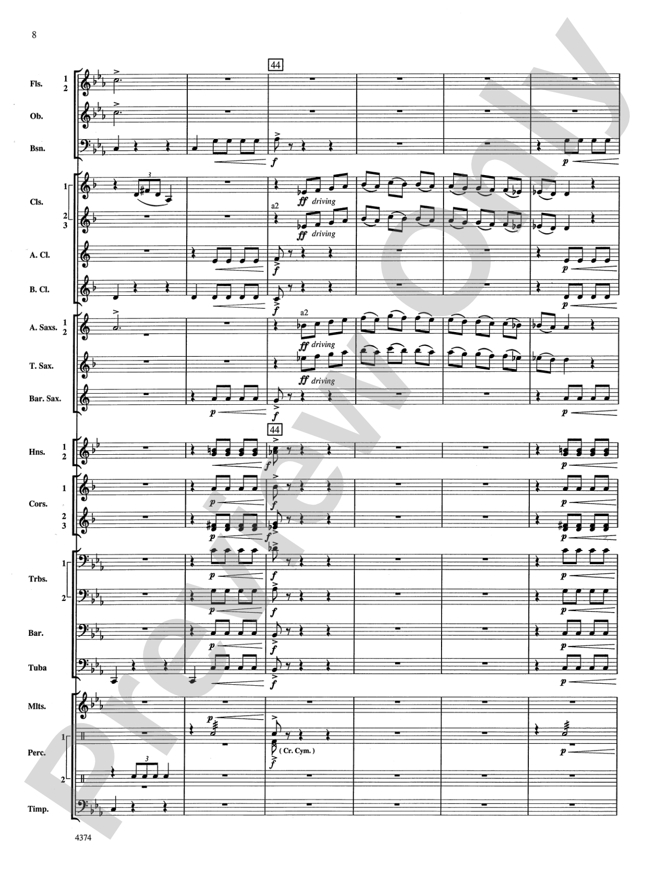 Capriccio Espagnol: Concert Band Conductor Score & Parts