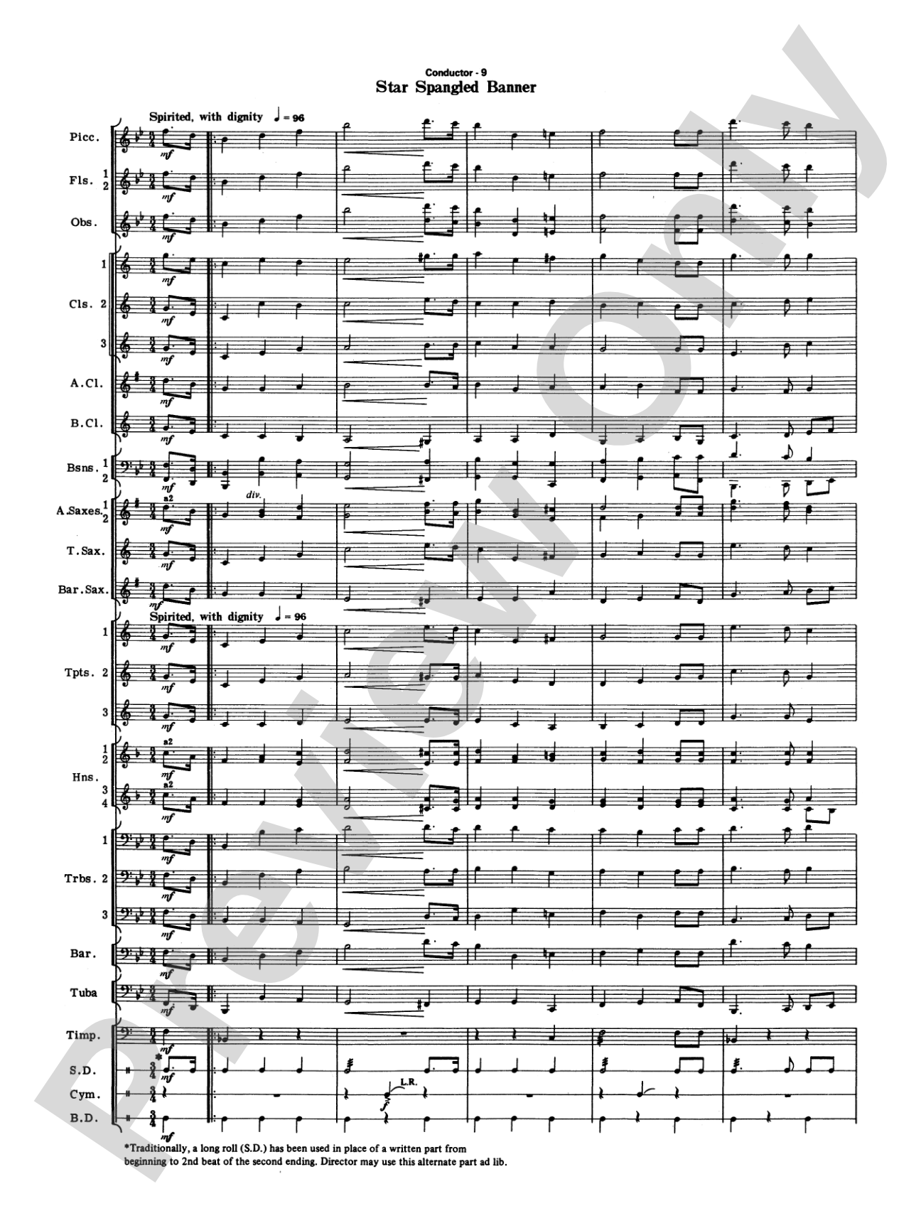 Commencement Suite (featuring a Fanfare, Processional, The National Anthem and a Recessional): Concert Band Conductor Score & Parts
