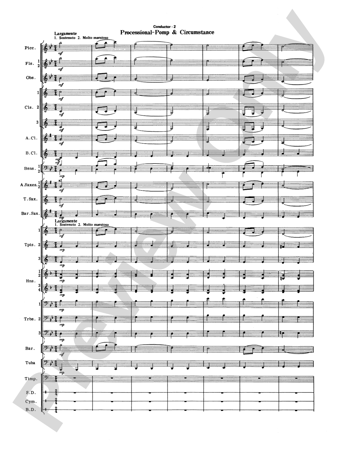 Commencement Suite (featuring a Fanfare, Processional, The National Anthem and a Recessional): Concert Band Conductor Score & Parts