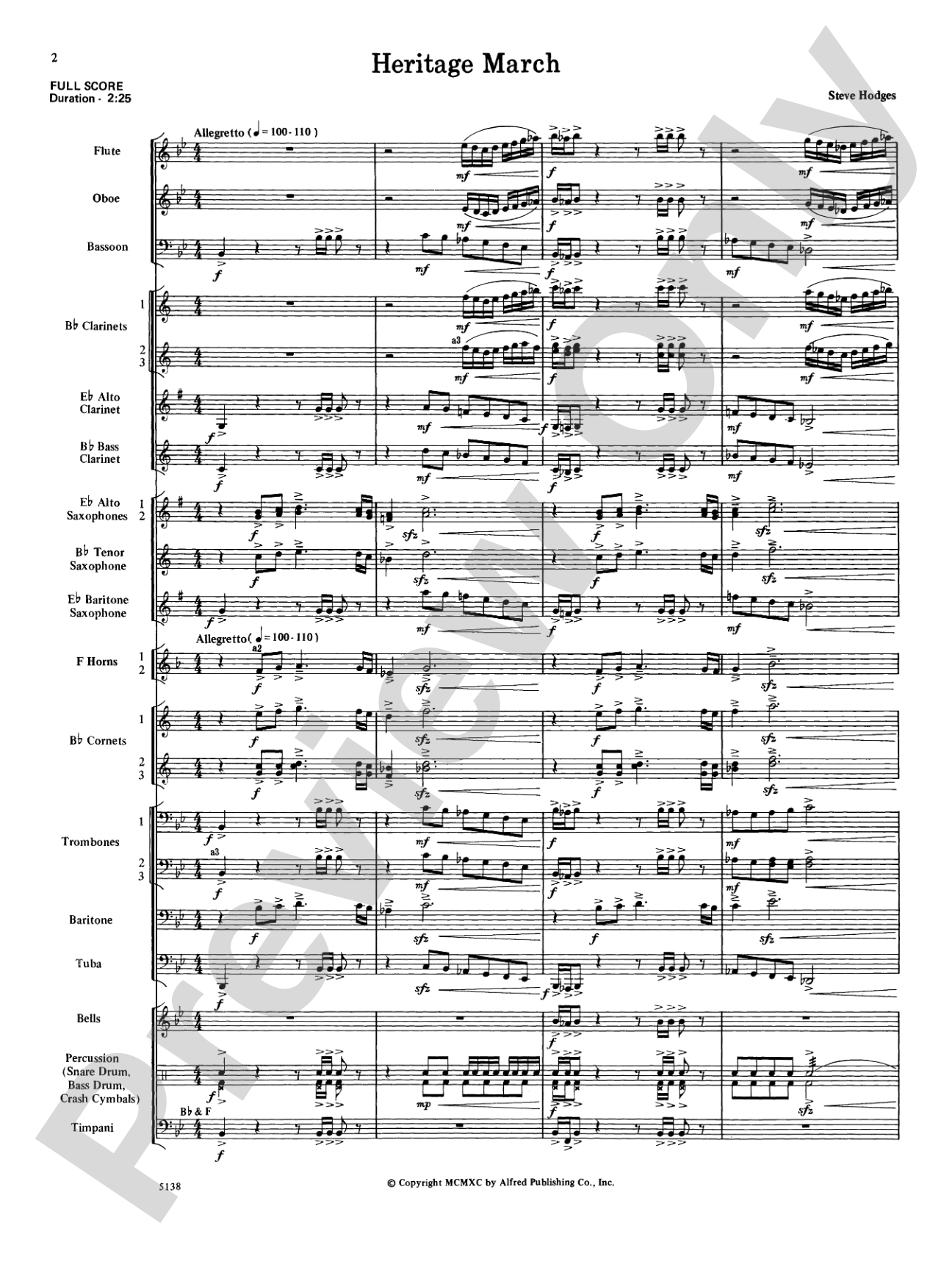 Heritage March: Concert Band Conductor Score & Parts