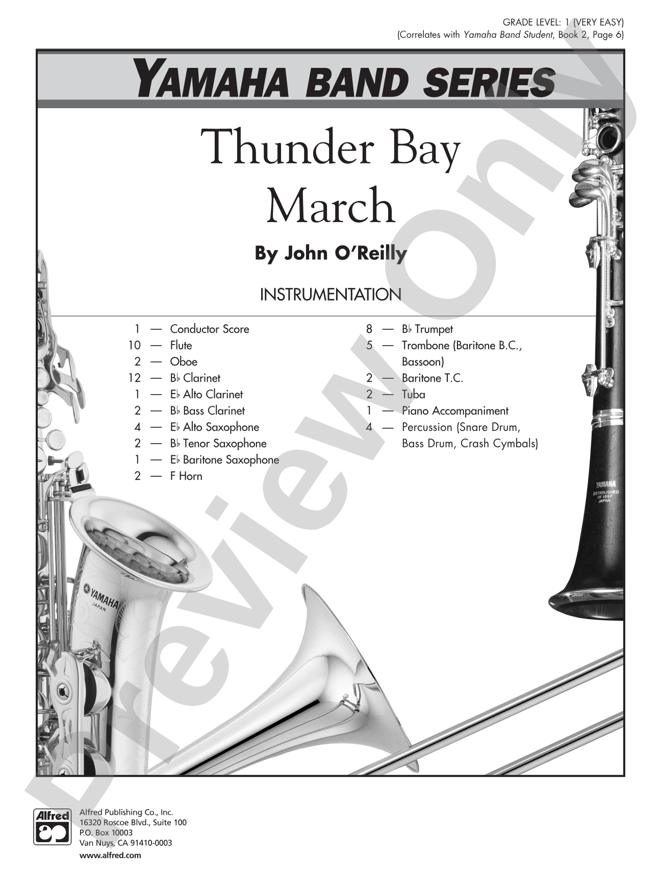 Thunder Bay March: Concert Band Conductor Score & Parts