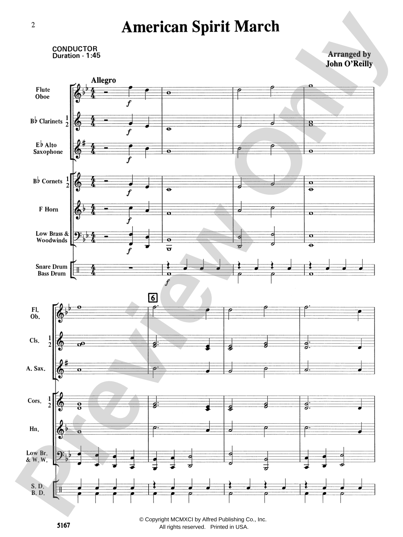 American Spirit March: Score