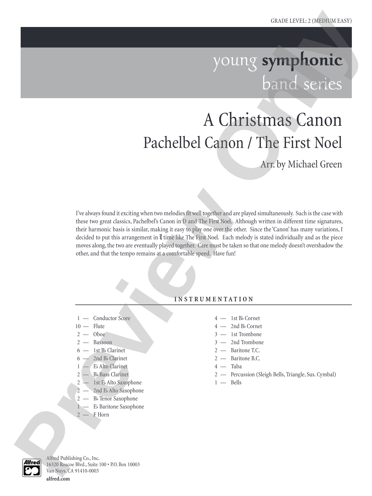 A Christmas Canon (Pachelbel Canon / The First Noel): Concert Band Conductor Score & Parts