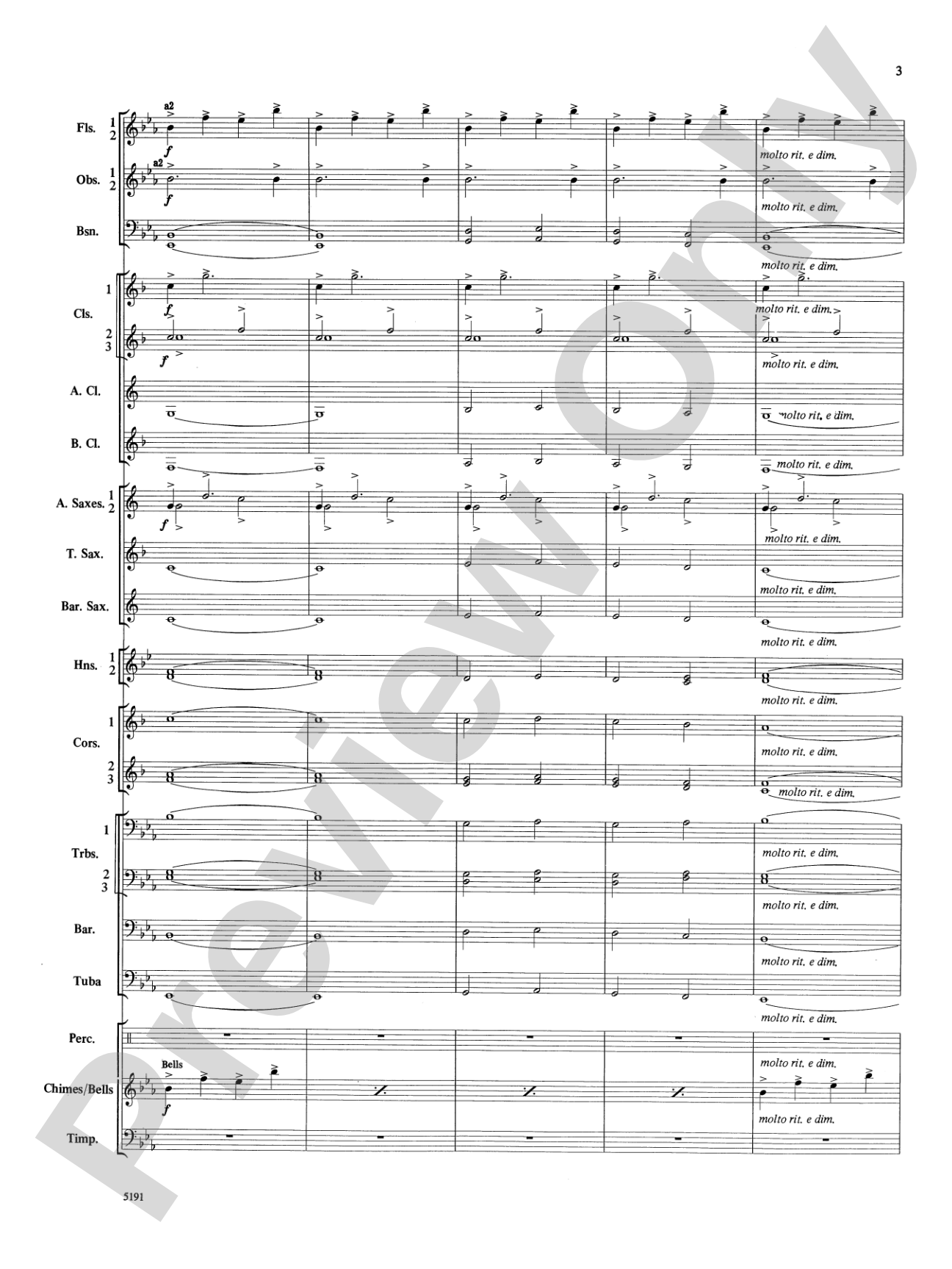 Wind Chimes: Concert Band Conductor Score & Parts
