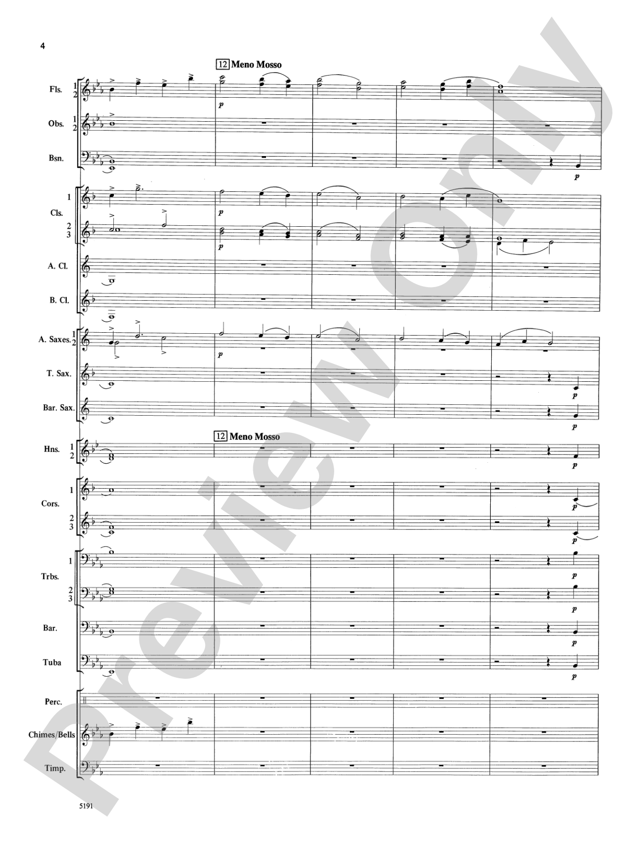 Wind Chimes: Concert Band Conductor Score & Parts