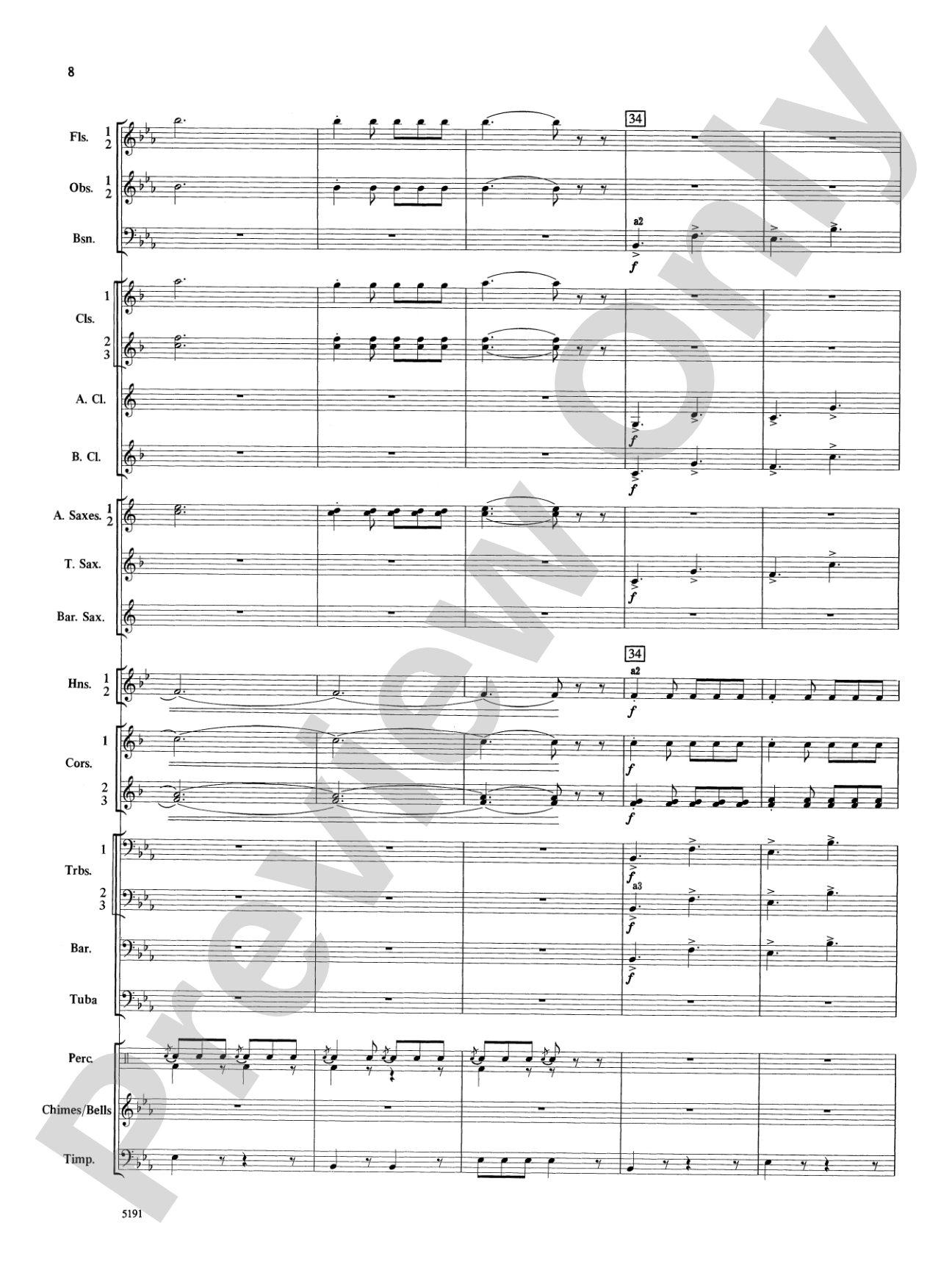 Wind Chimes: Concert Band Conductor Score & Parts