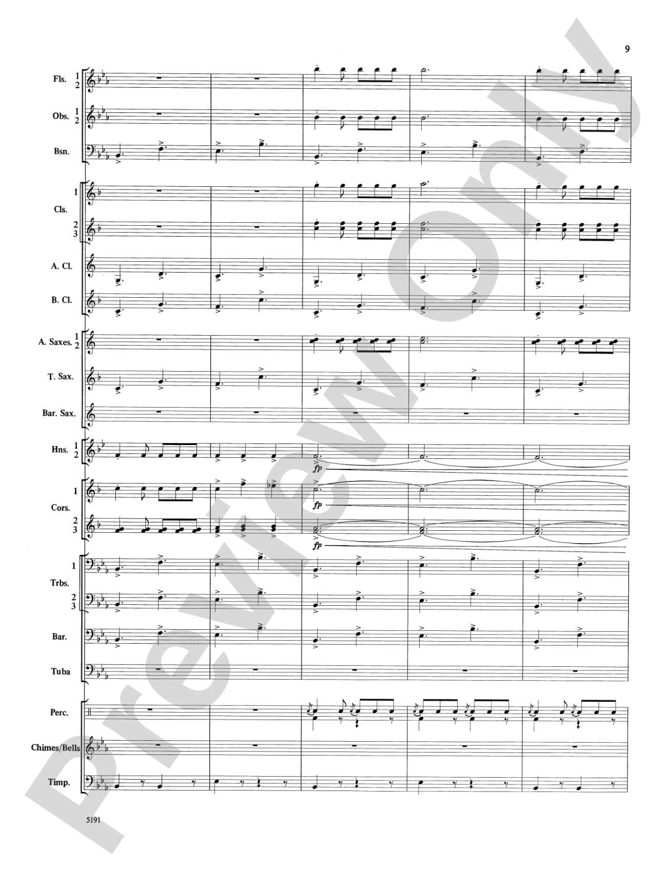 Wind Chimes: Concert Band Conductor Score & Parts