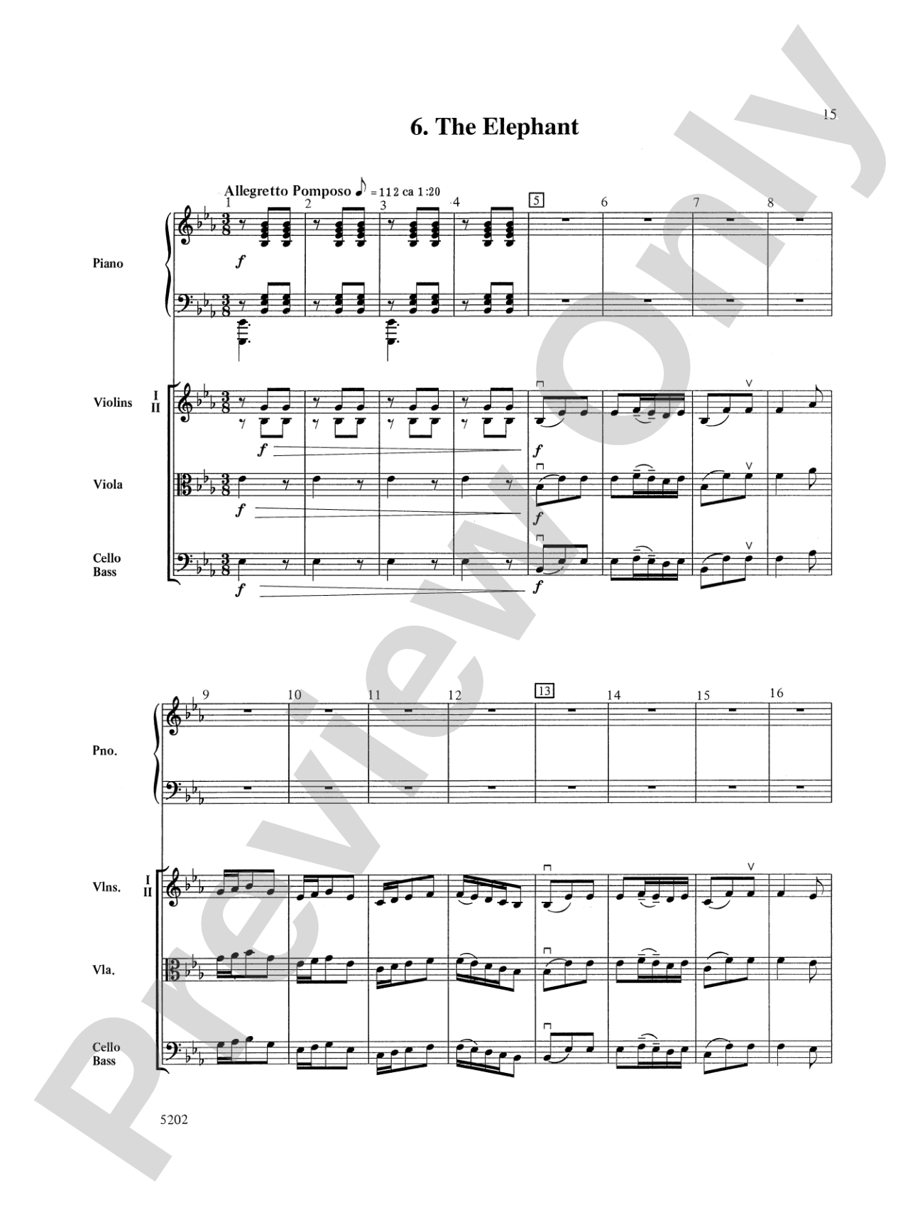 Carnival of the Animals: String Orchestra Conductor Score & Parts