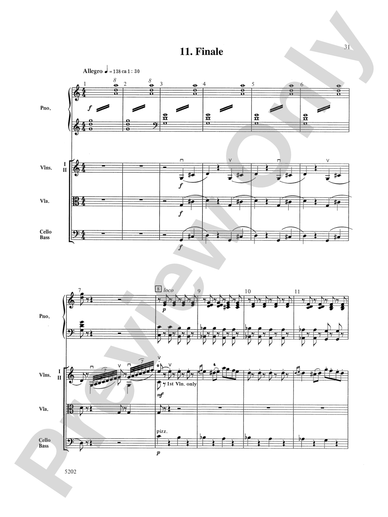 Carnival of the Animals: String Orchestra Conductor Score & Parts